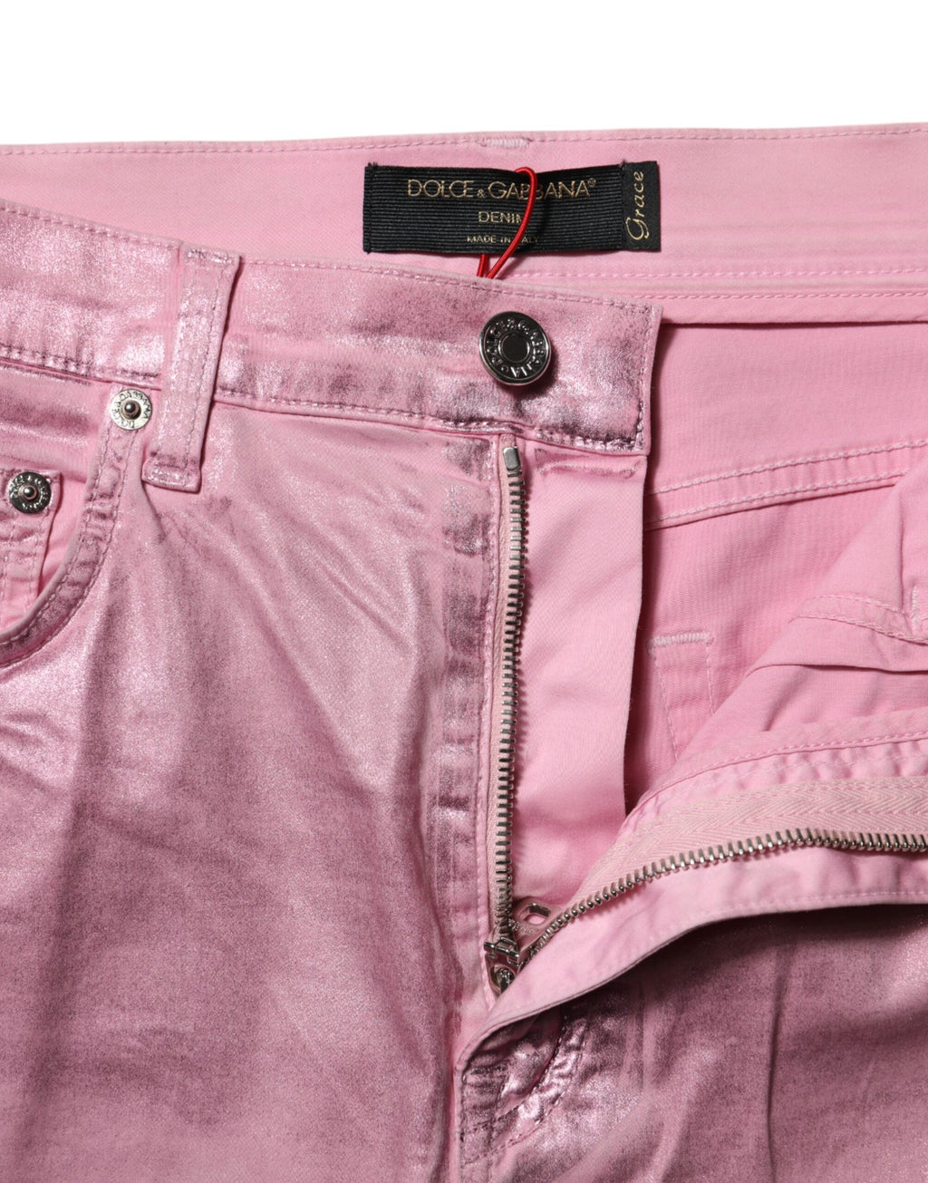 Pink GRACE High Waisted Skinny Denim Jeans