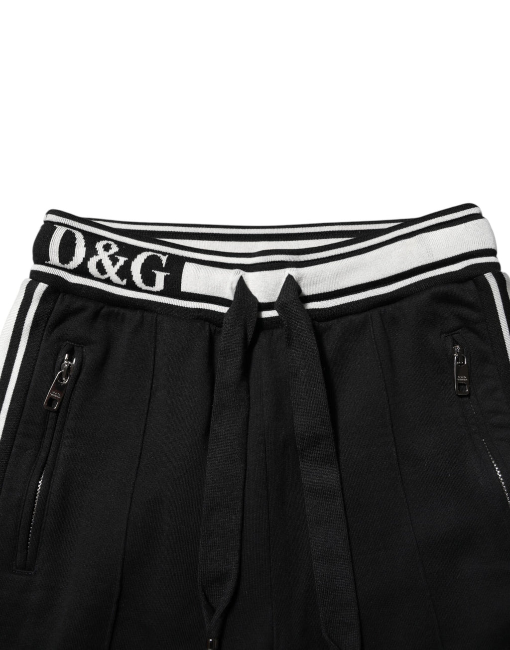 Black Cotton Jogger Logo Waist Pants