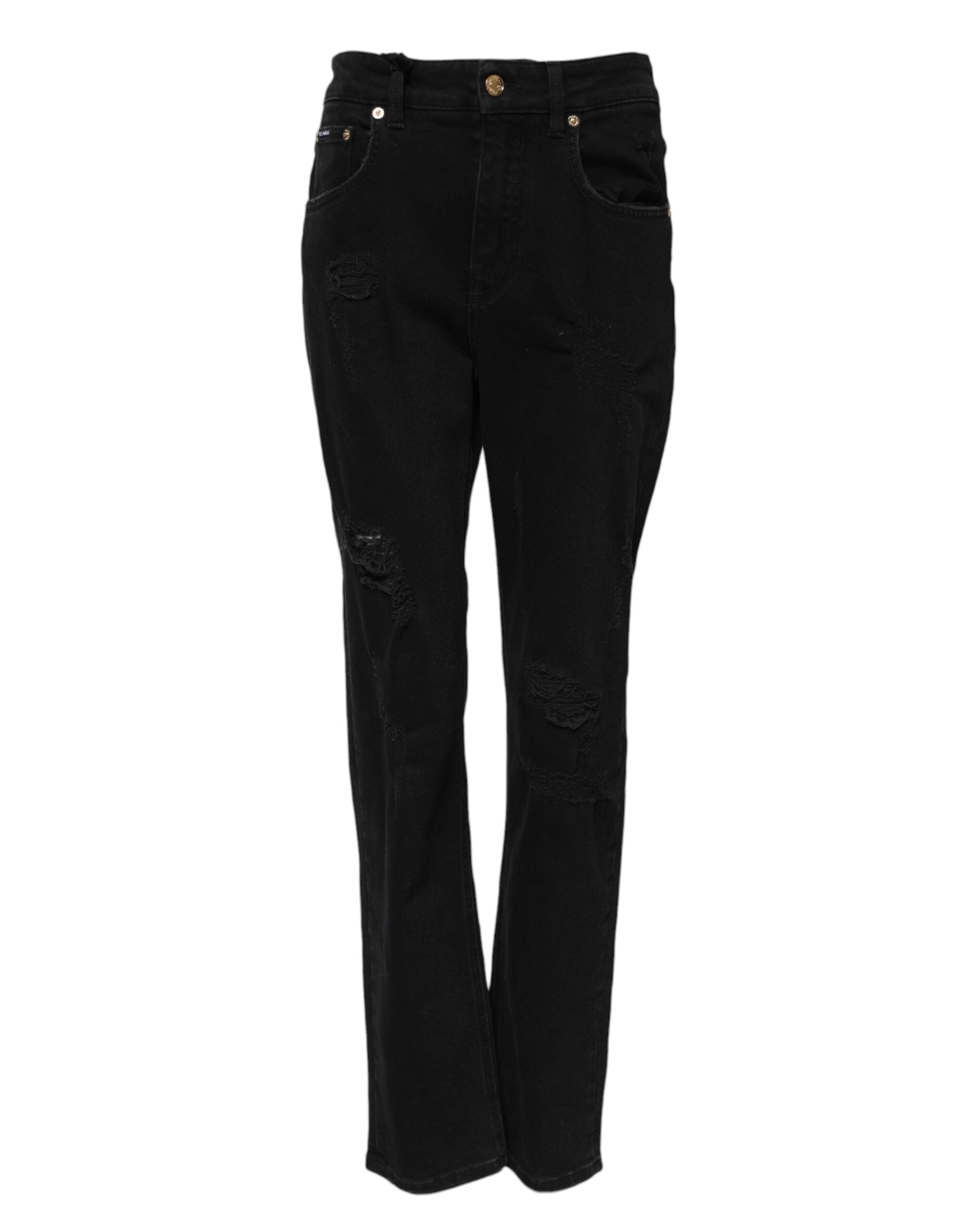Black Boyfriend Cotton Flared Denim Jeans
