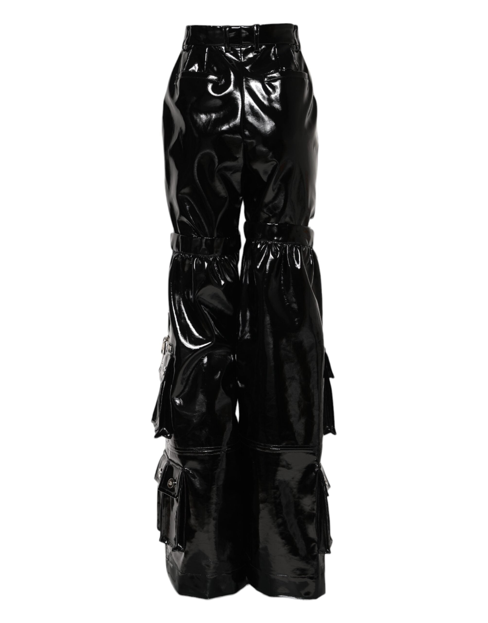 Dolce & Gabbana Black High Waist Cargo Bootcut Pants