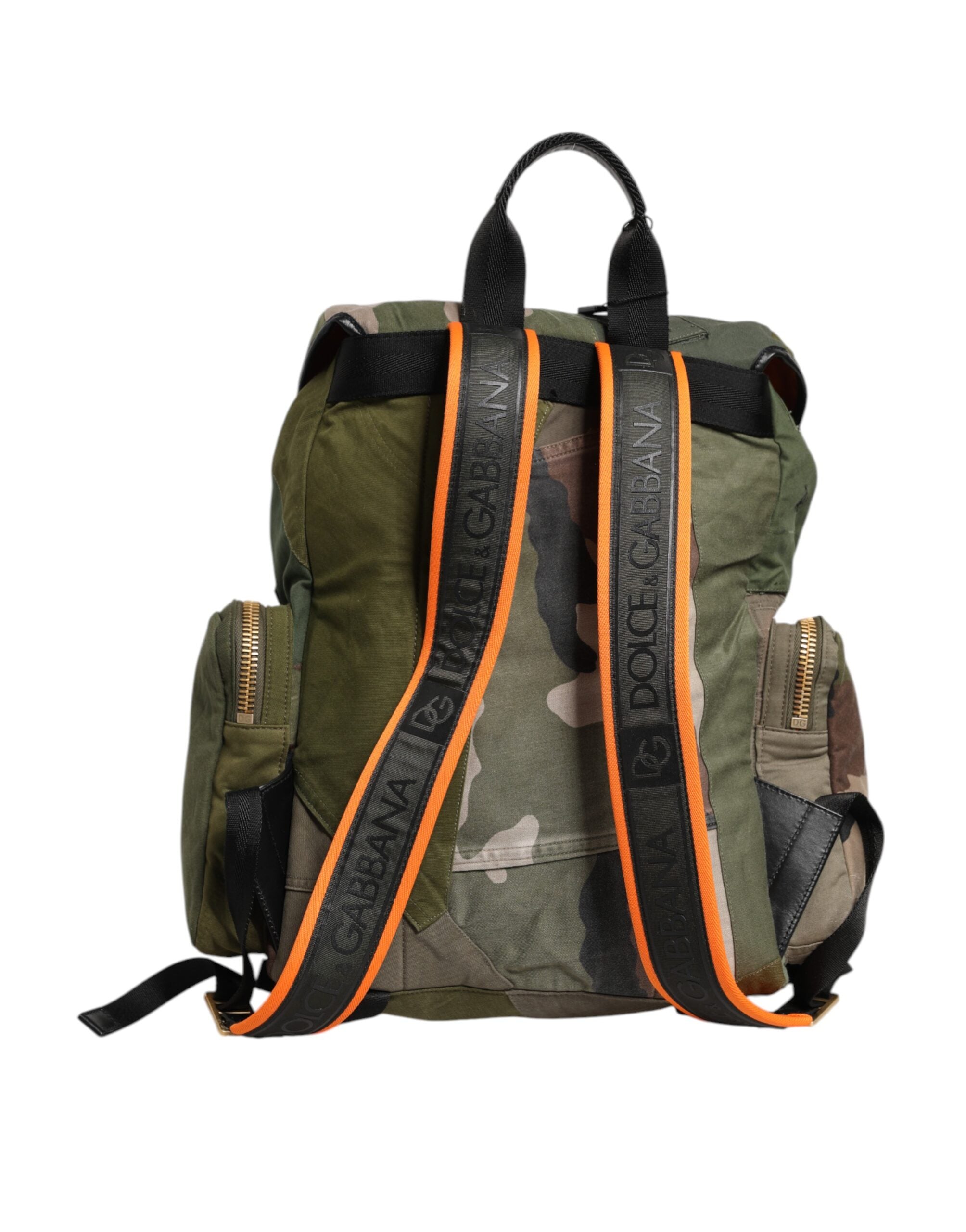 Military Green Patchwork Rucksack Backpack Bag