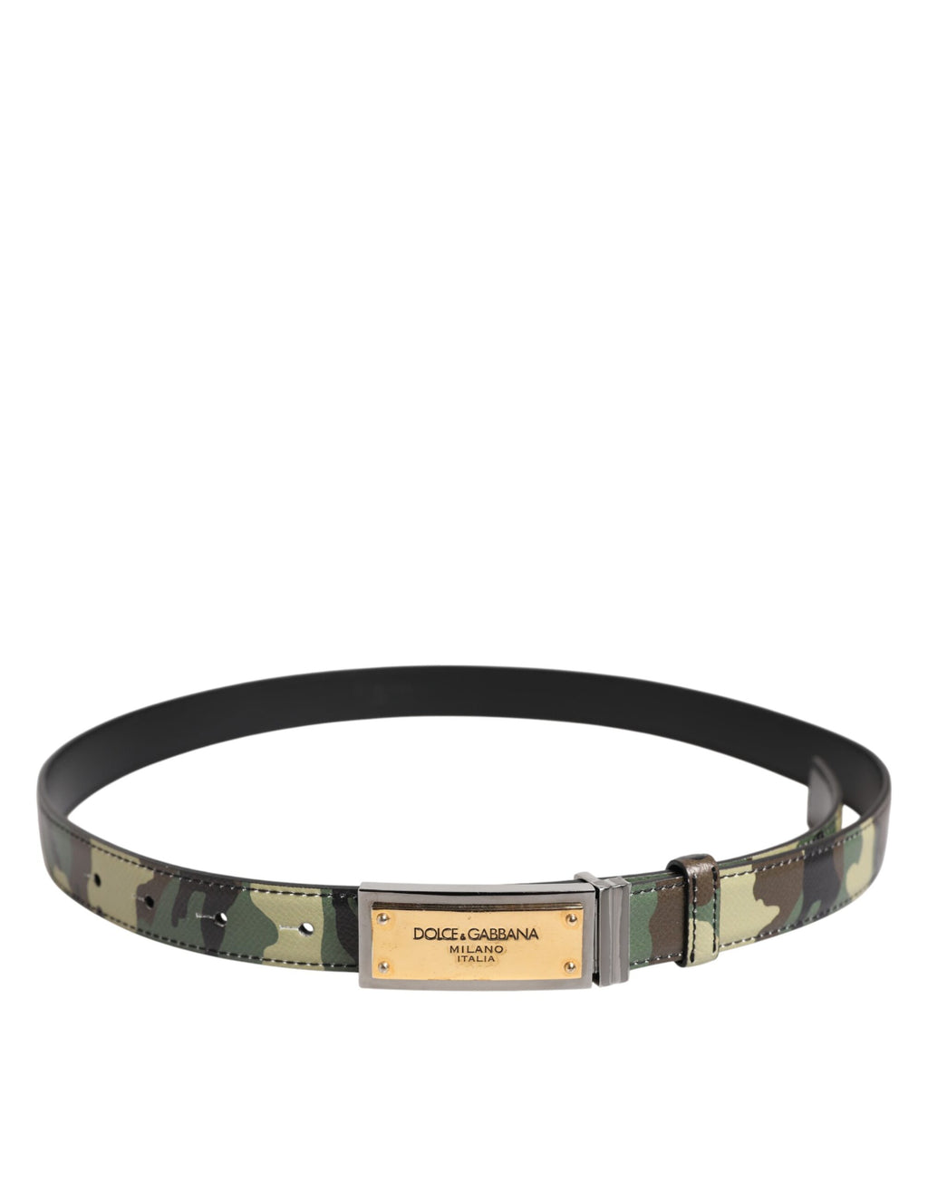 Multicolor Camouflage Metal Logo Buckle Belt