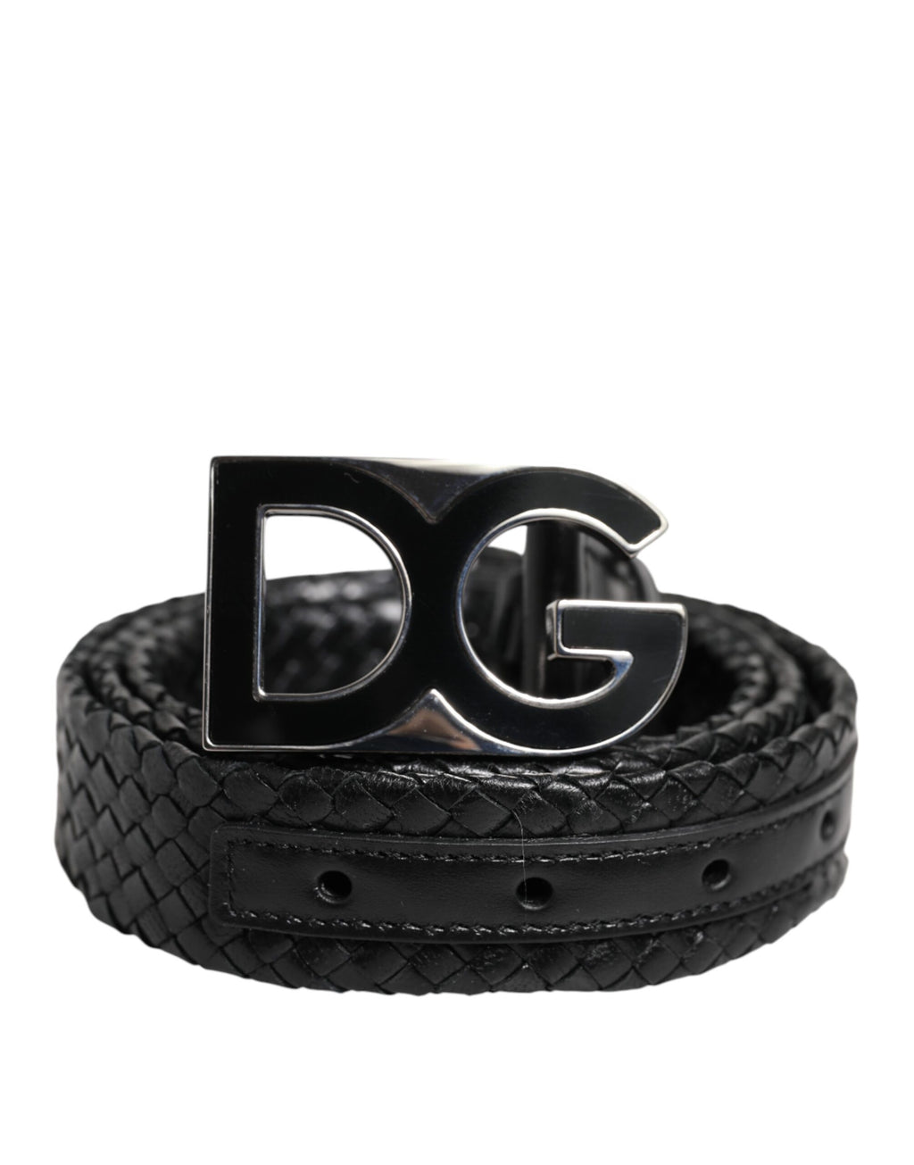 Black Classic Leather DG Logo Buckle Belt