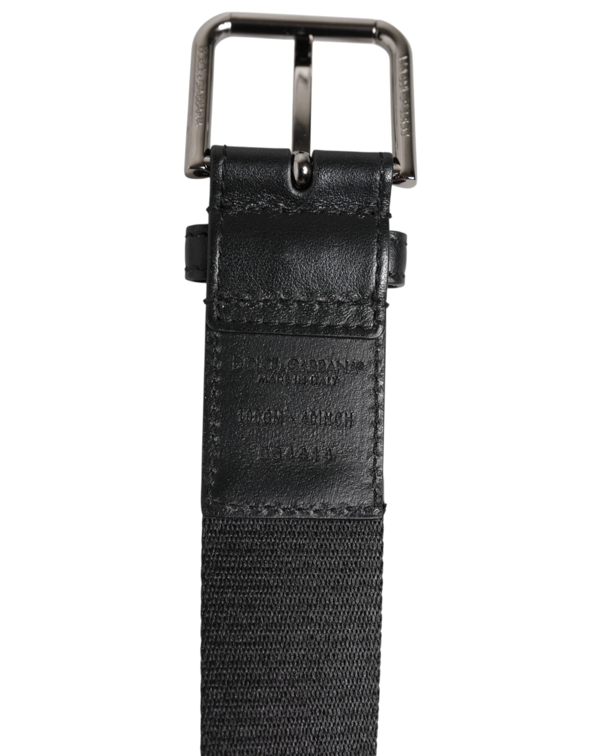 Blue Black Polyester Metal Buckle Belt