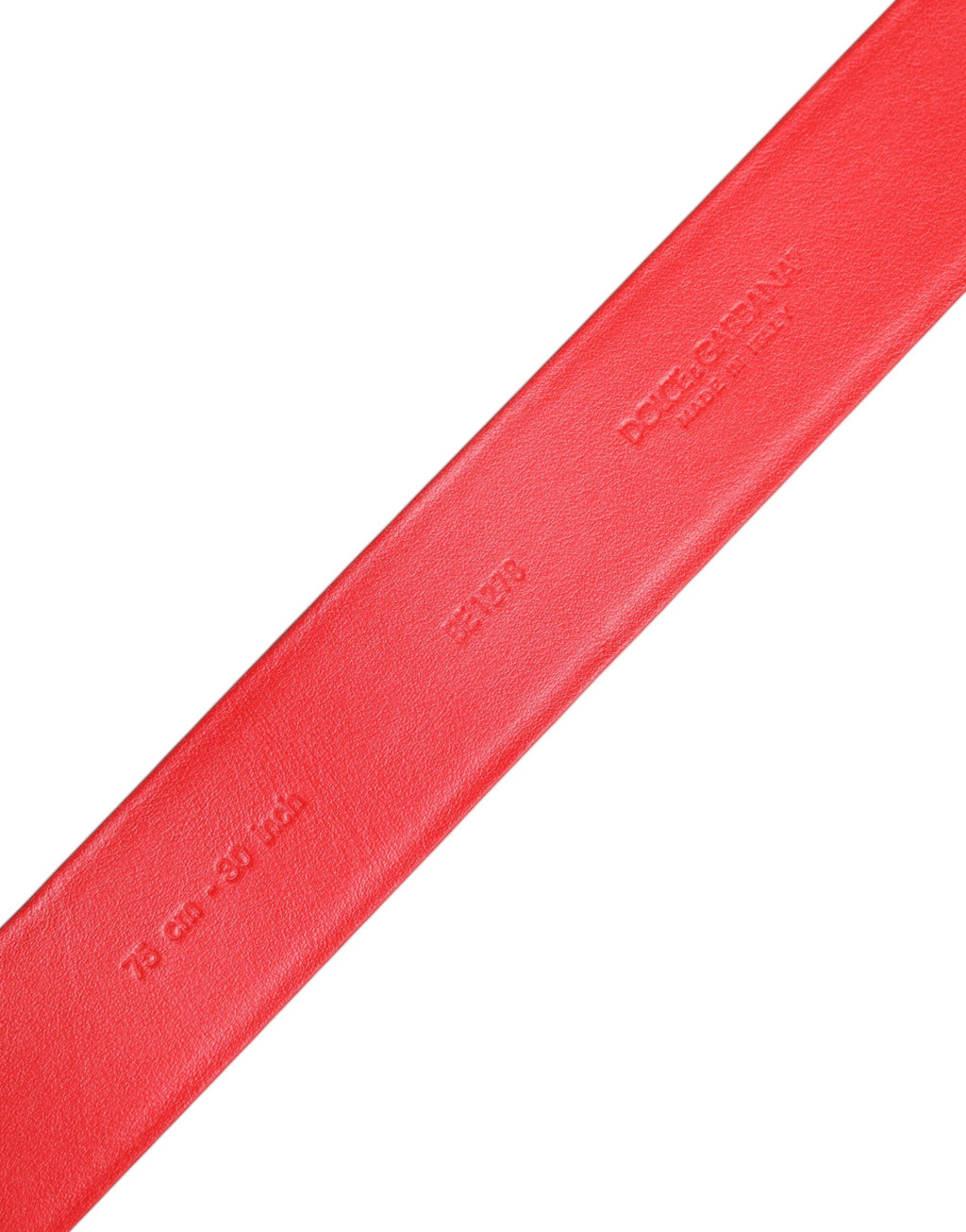 Red Calf Leather Embellished Metal Buckle Belt