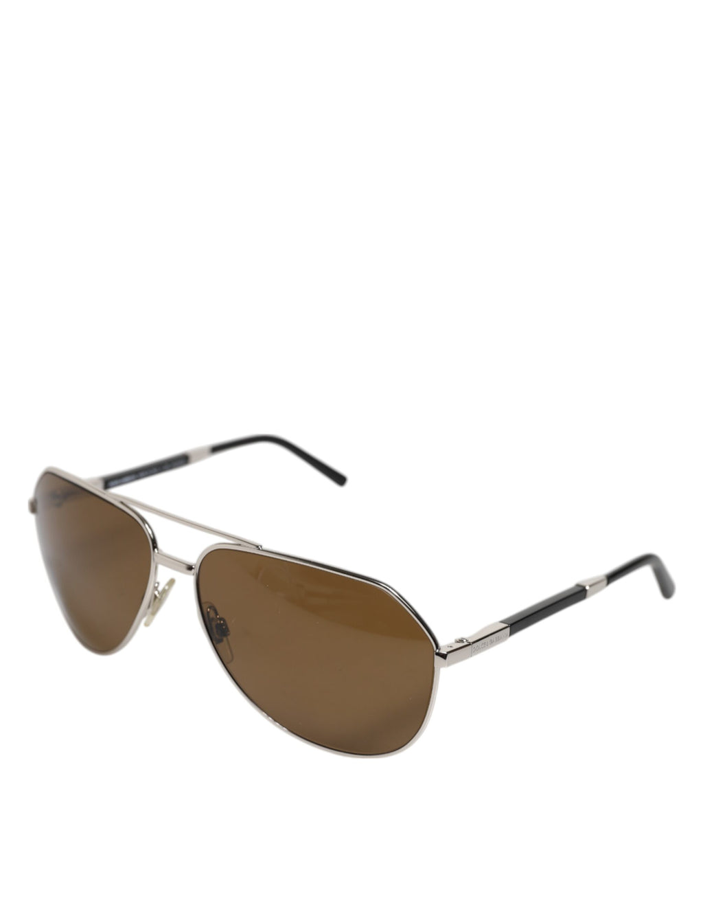 DG2073 Silver Steel Classic Pilot Brown Lens Sunglasses