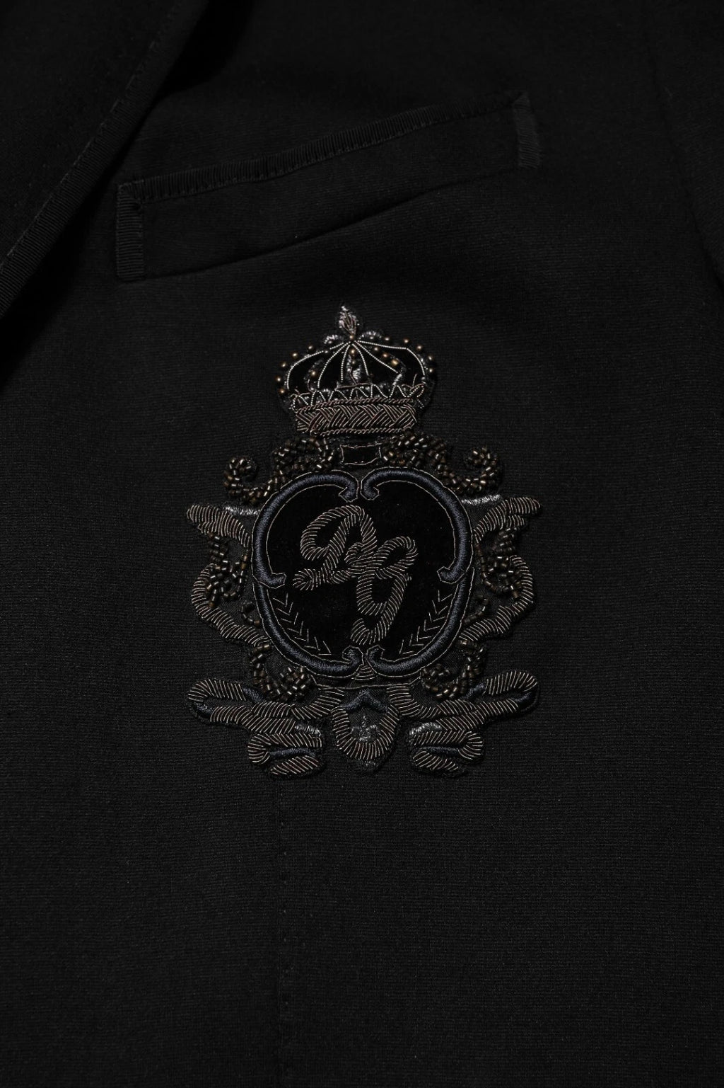 Black Viscose DG Crown Blazer Coat Jacket