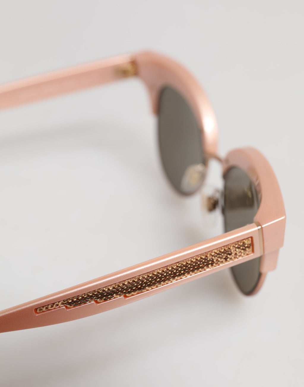 Pink Gold Mirrored Cat Eye DG6109 Sequined Sunglasses