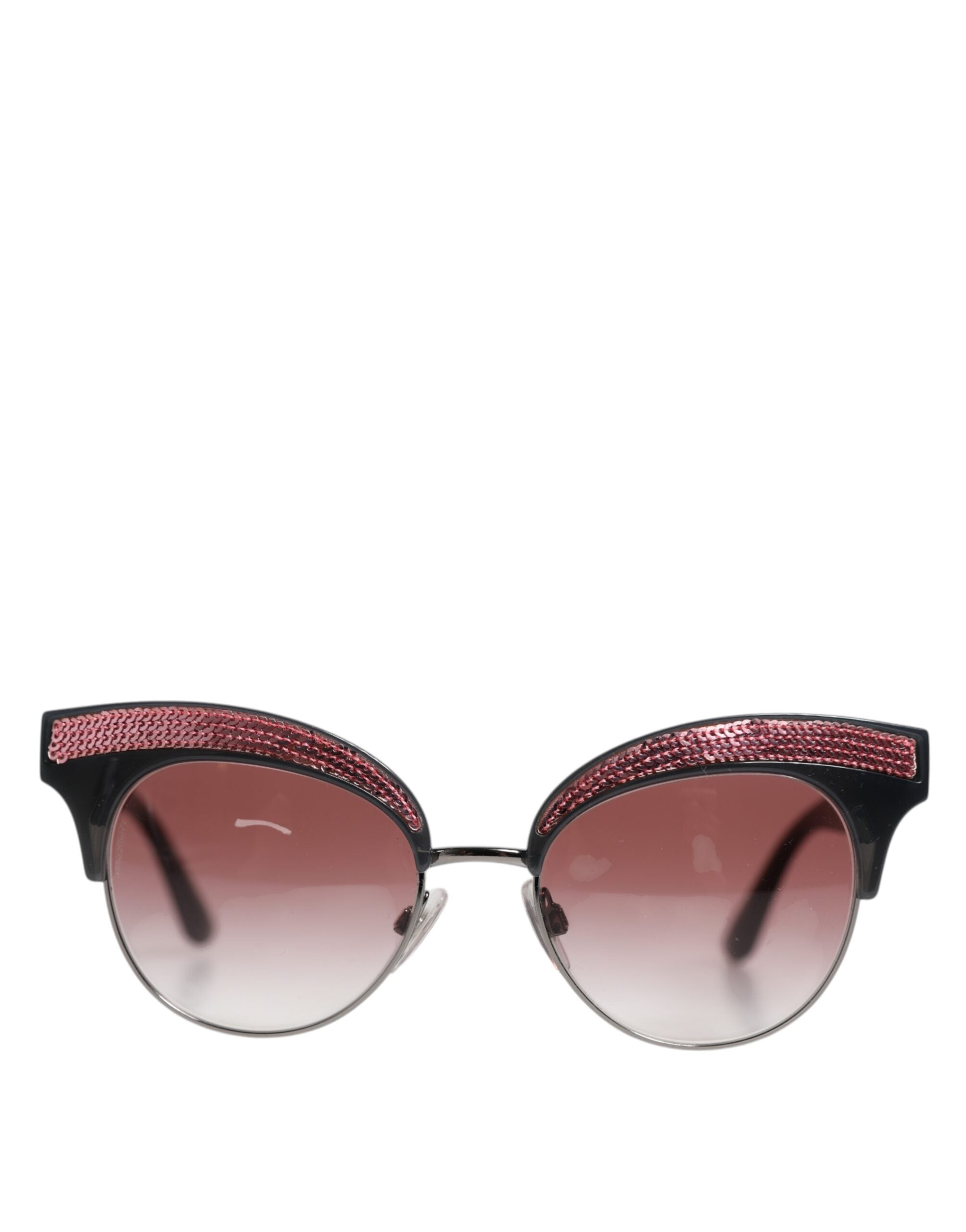 Black Pink Mirrored Cat Eye DG6109 Sequined Sunglasses