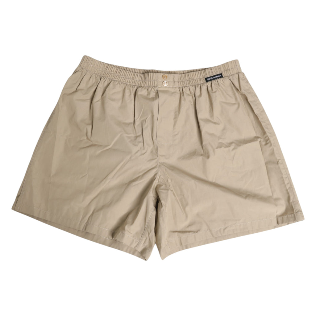 Beige Cotton Regular Boxer Shorts Underwear
