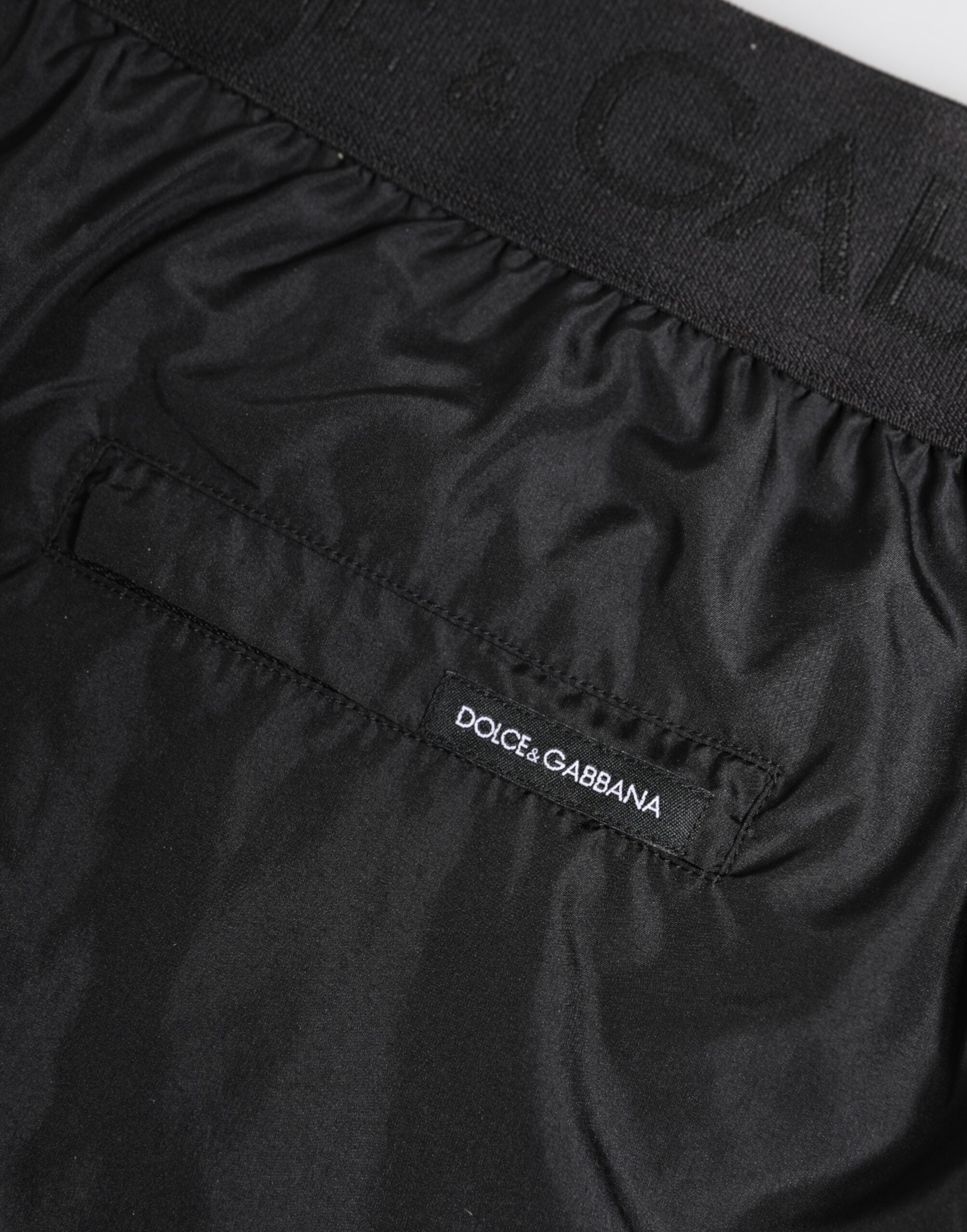 Black Logo Print Beachwear Men Shorts Swimwear