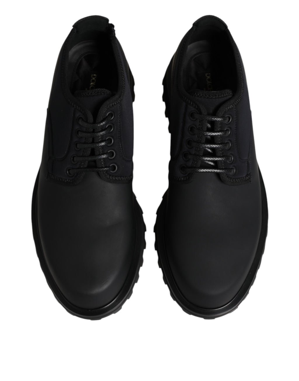 Black Leather Lace Up Trekking Dress Shoes