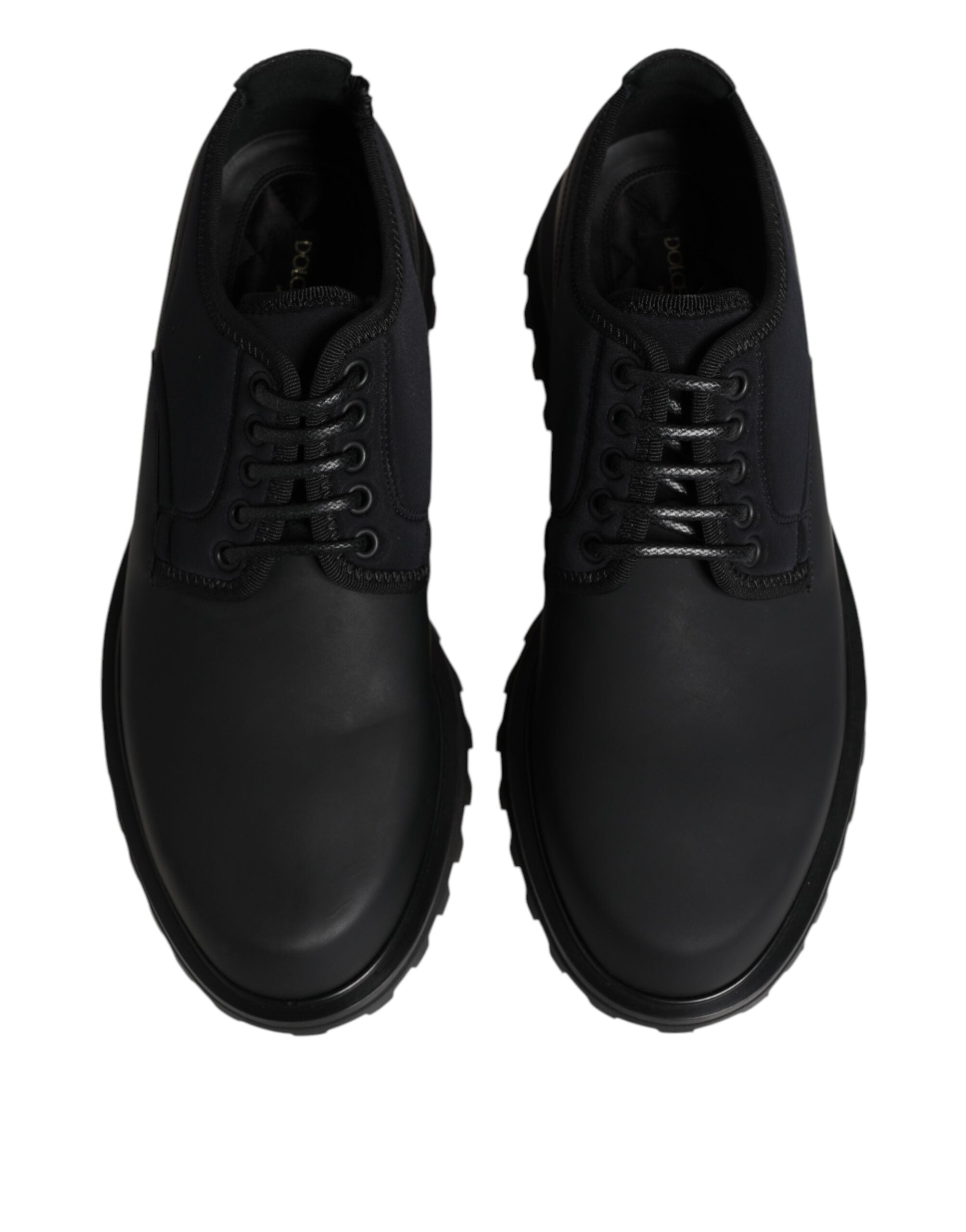Black Leather Lace Up Trekking Dress Shoes