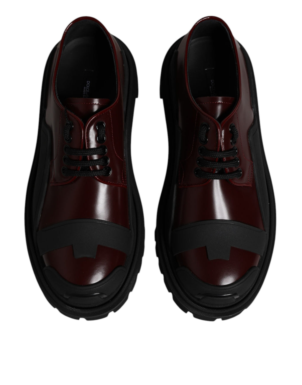 Red Leather Lace Up Trekking Dress Shoes