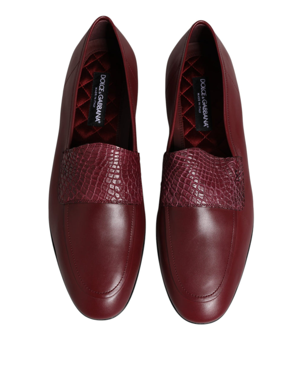 Burgundy Calfskin Leather Formal Slip On Shoes