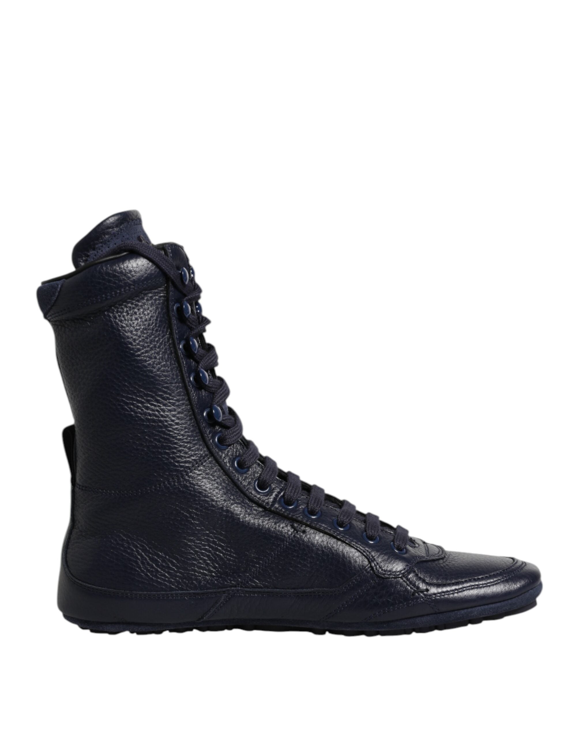 Dark Blue Leather KING High Top Sneakers Shoes