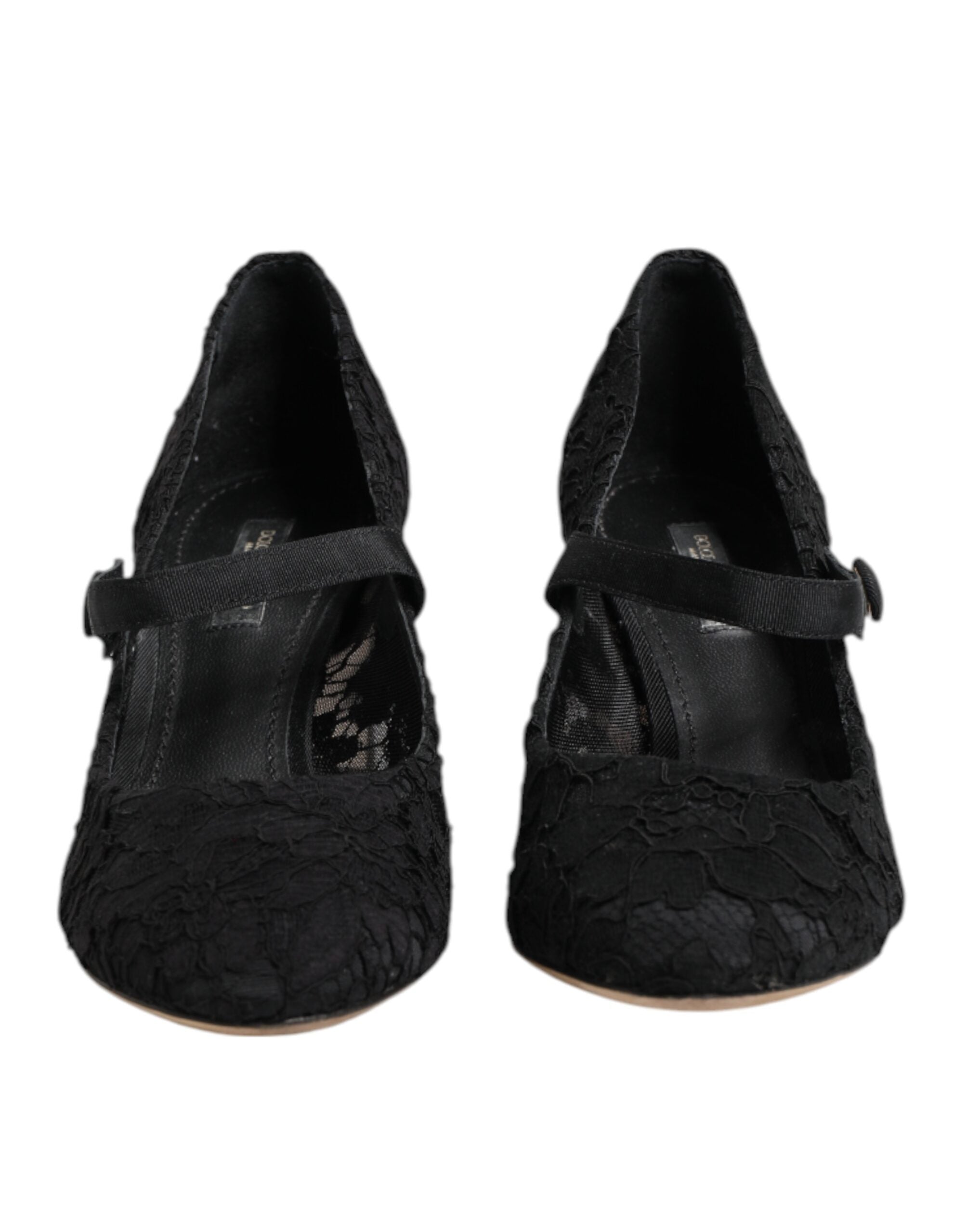 Black Mary Jane Taormina Lace Pumps Shoes