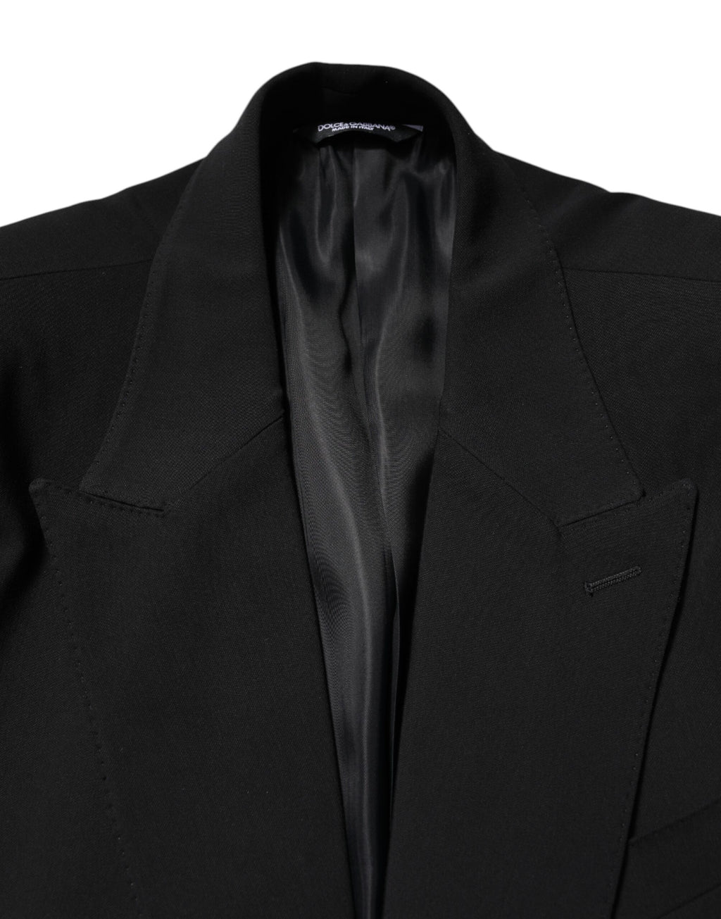 Black Cotton Single Breasted 2 Piece Suit