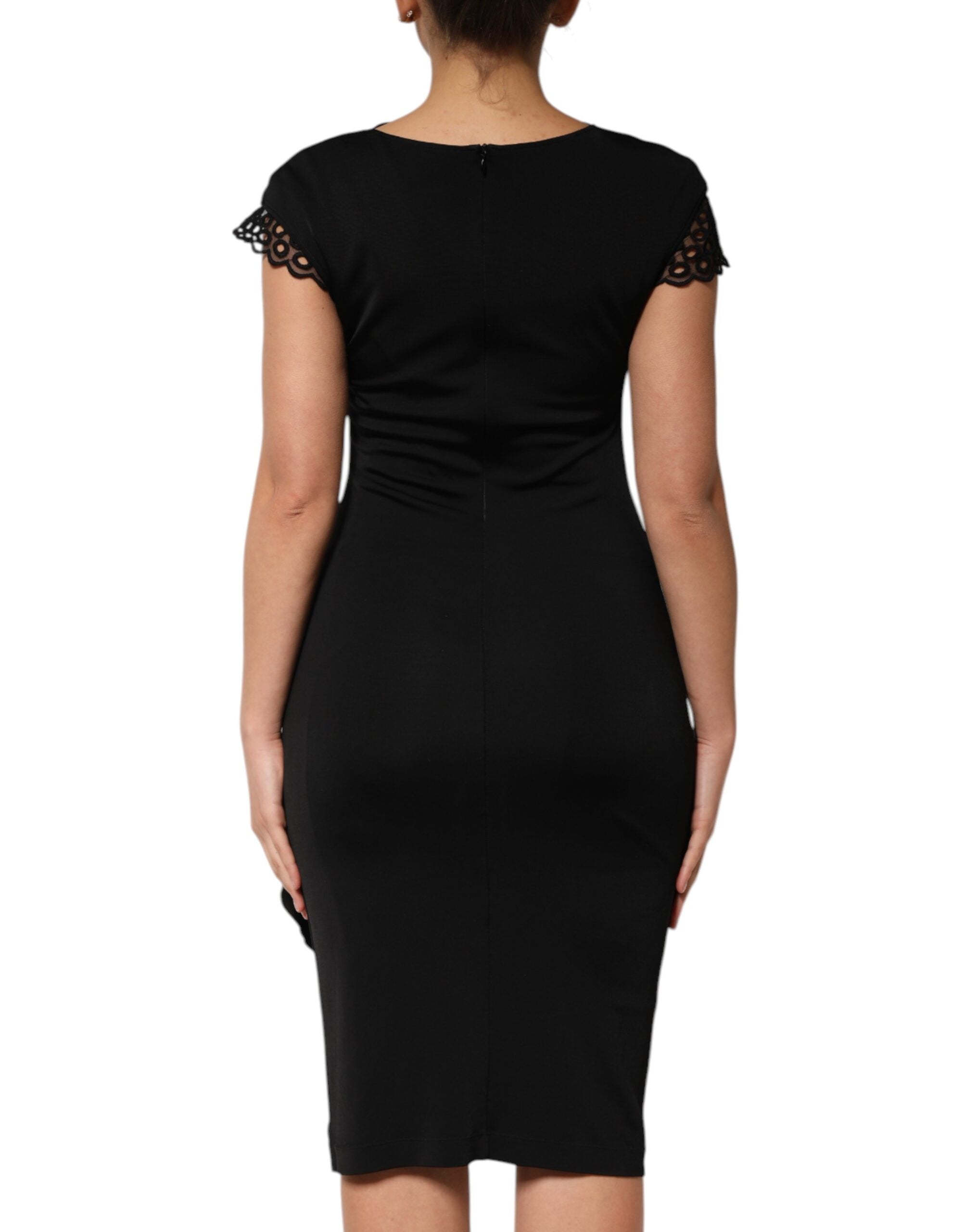 Black Bodycon Short Sleeves Dress