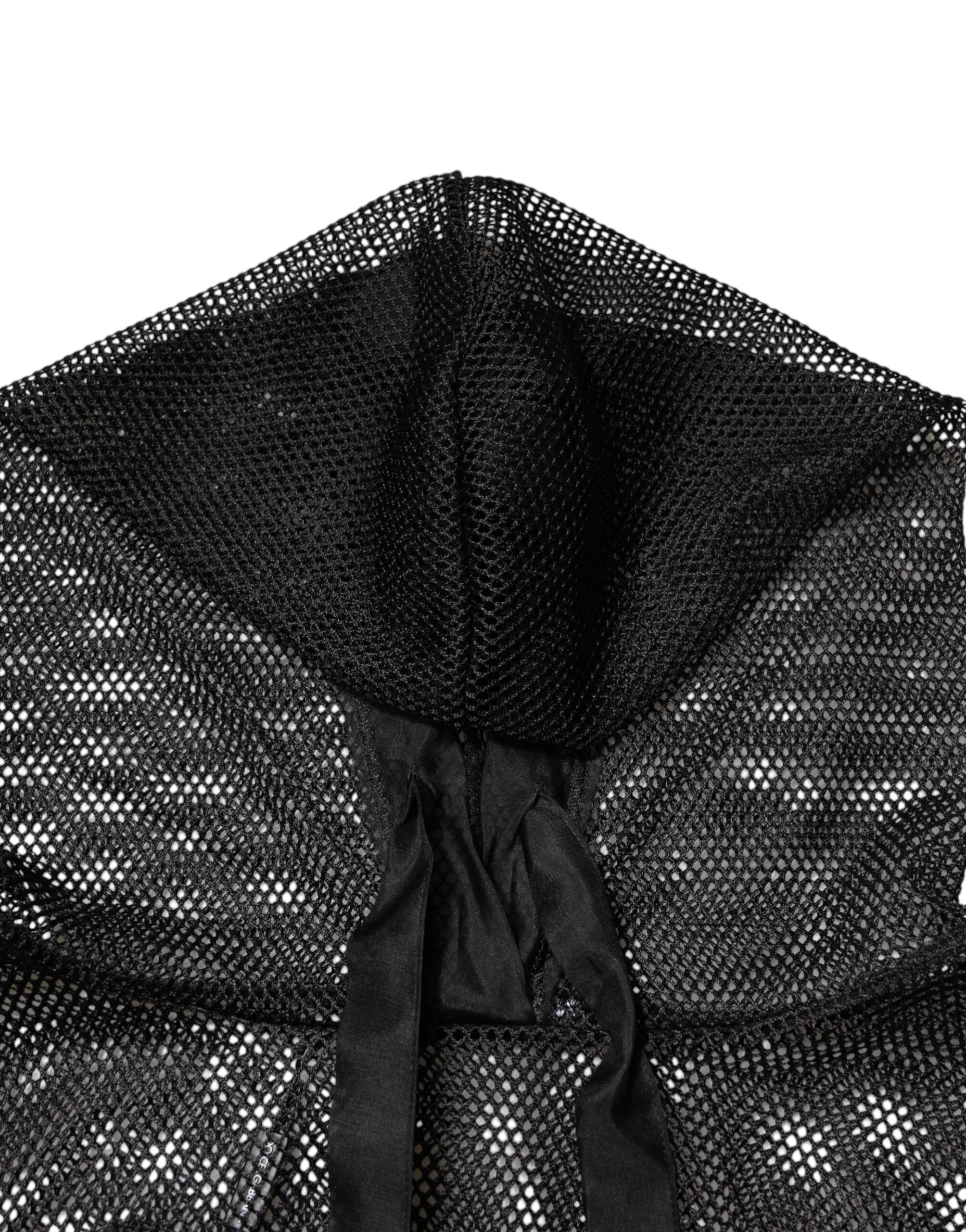 Black See Through Hooded Pullover Sweater