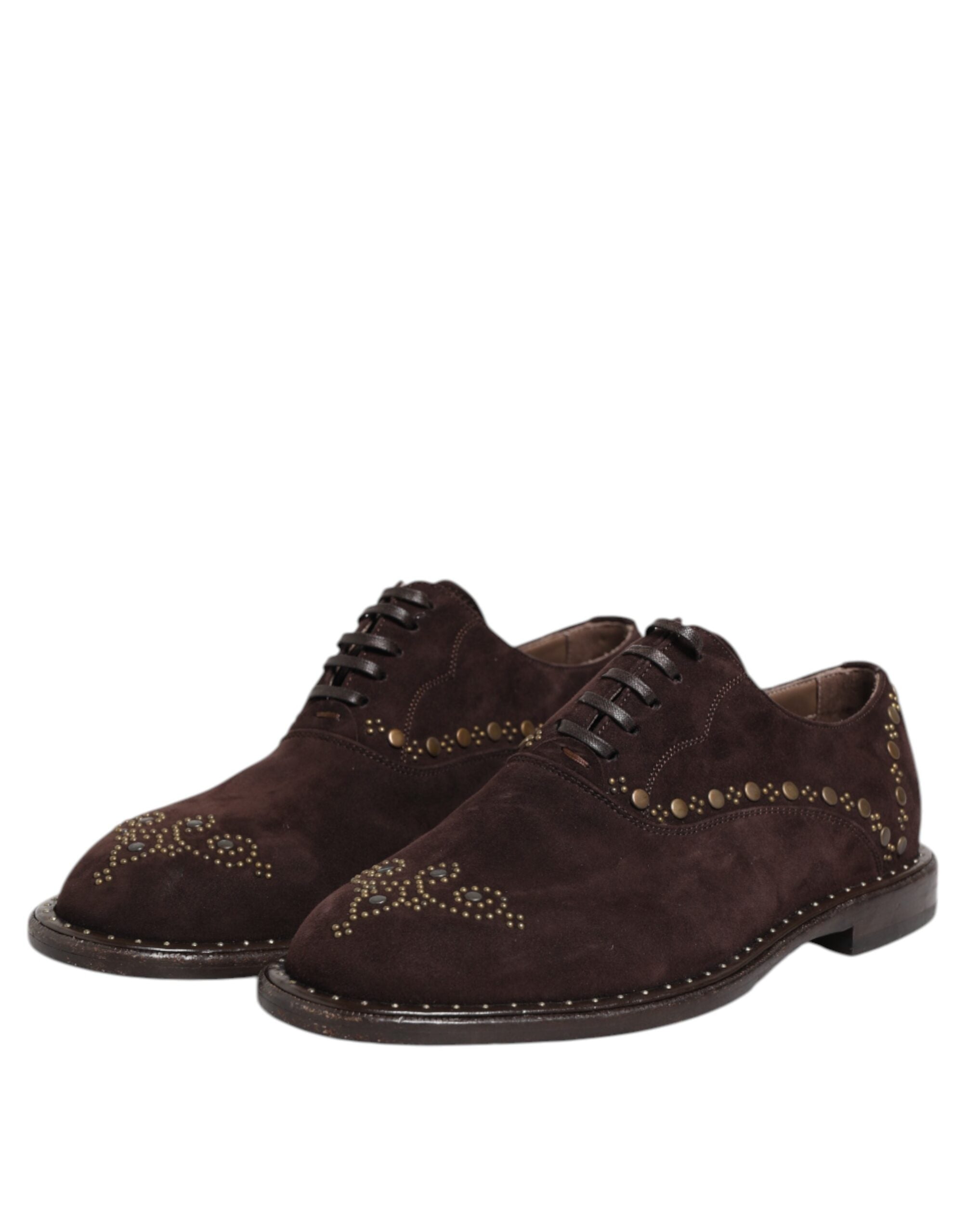 Brown Velvet Lace Up Oxford Dress Shoes