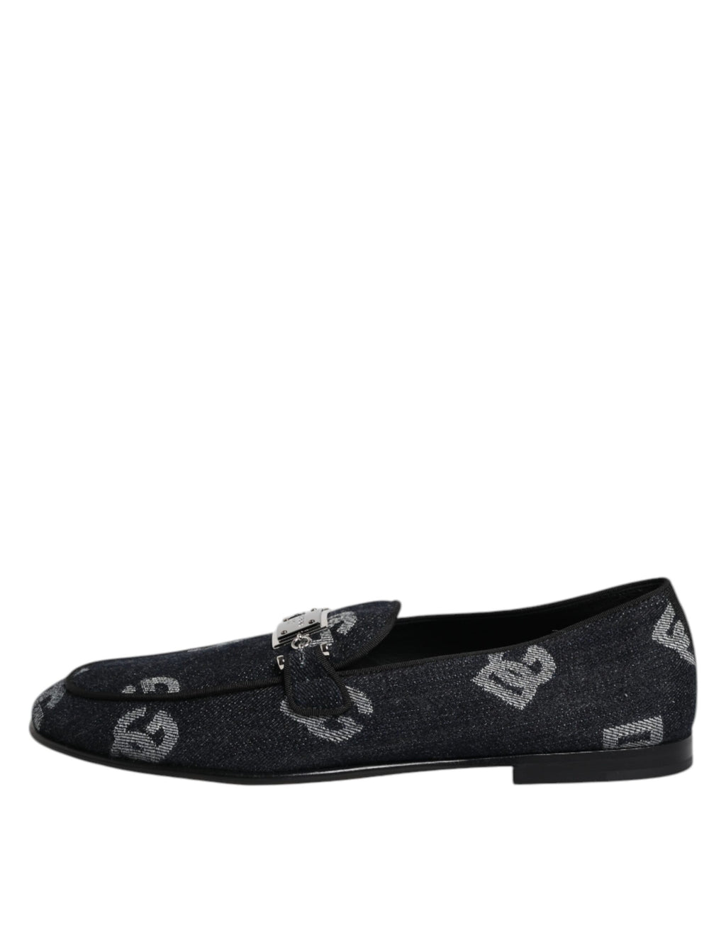 Blue Logo Cotton Loafers Formal Dress Shoes