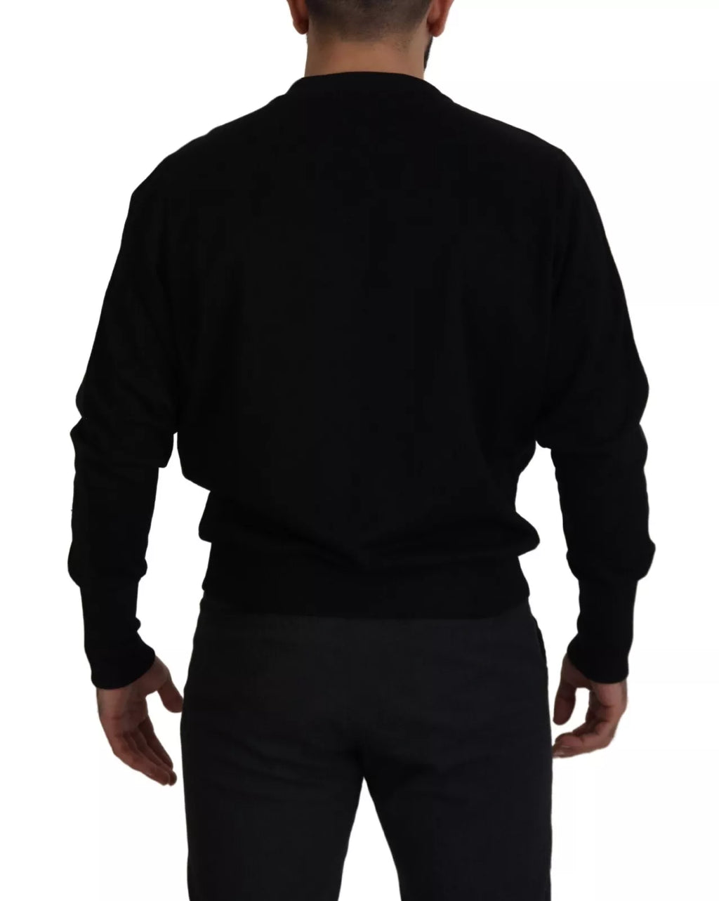 Black Cotton Crewneck Sweatshirt Sweater