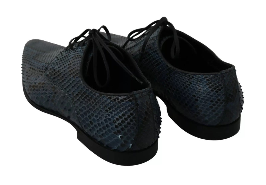 Blue Python Leather Snakeskin Shoes