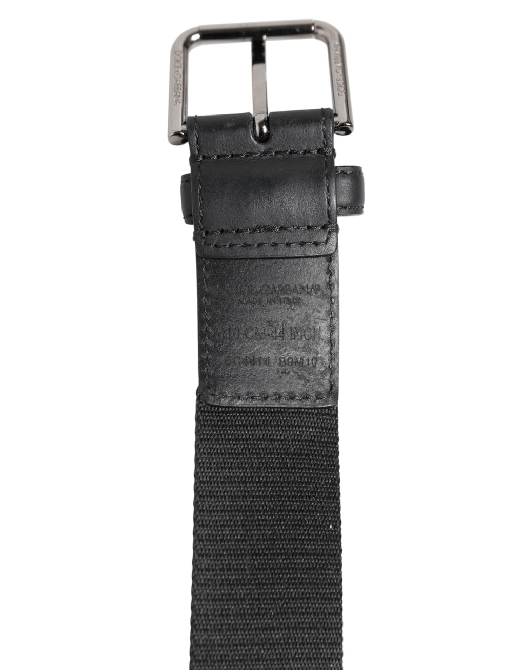 Black Polyester Leather Metal Buckle Belt
