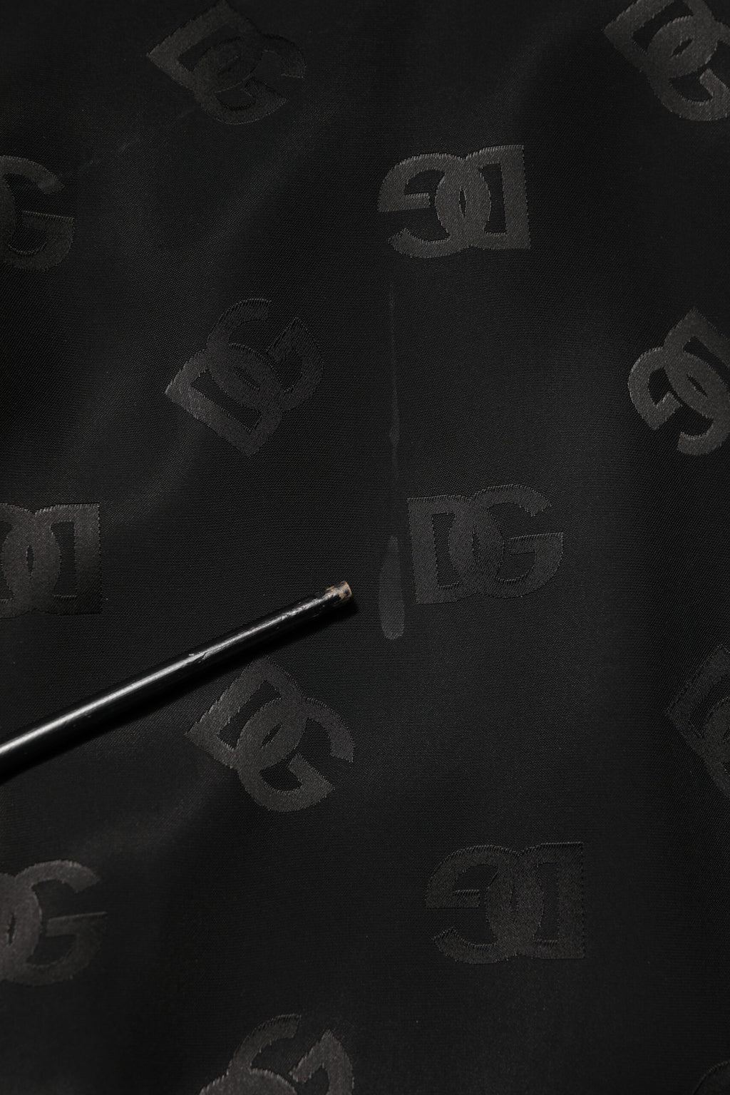 Black Polyester Logo Monogram Coat Jacket