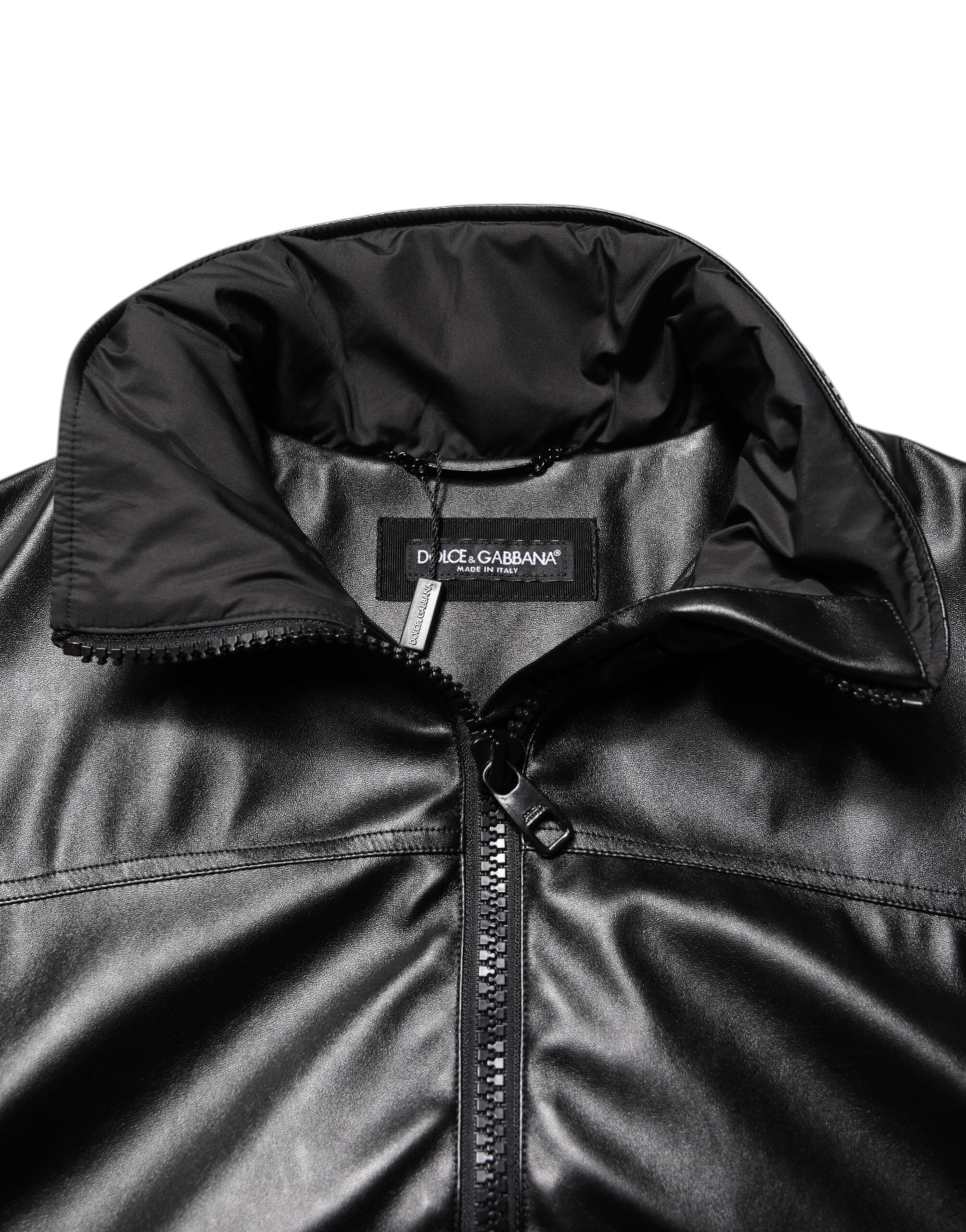 Black Polyester Logo Plaque Bomber Jacket