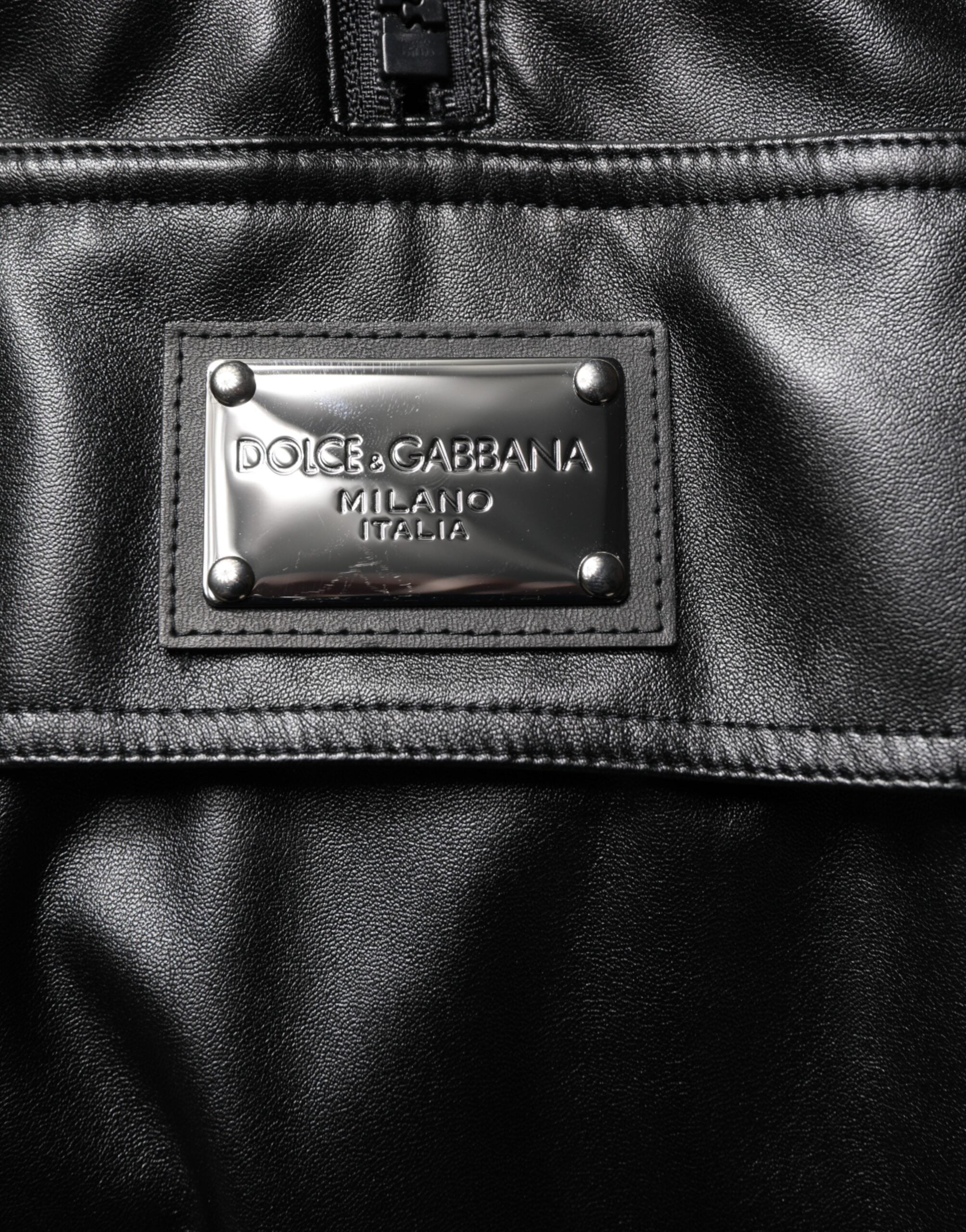 Black Polyester Logo Plaque Bomber Jacket