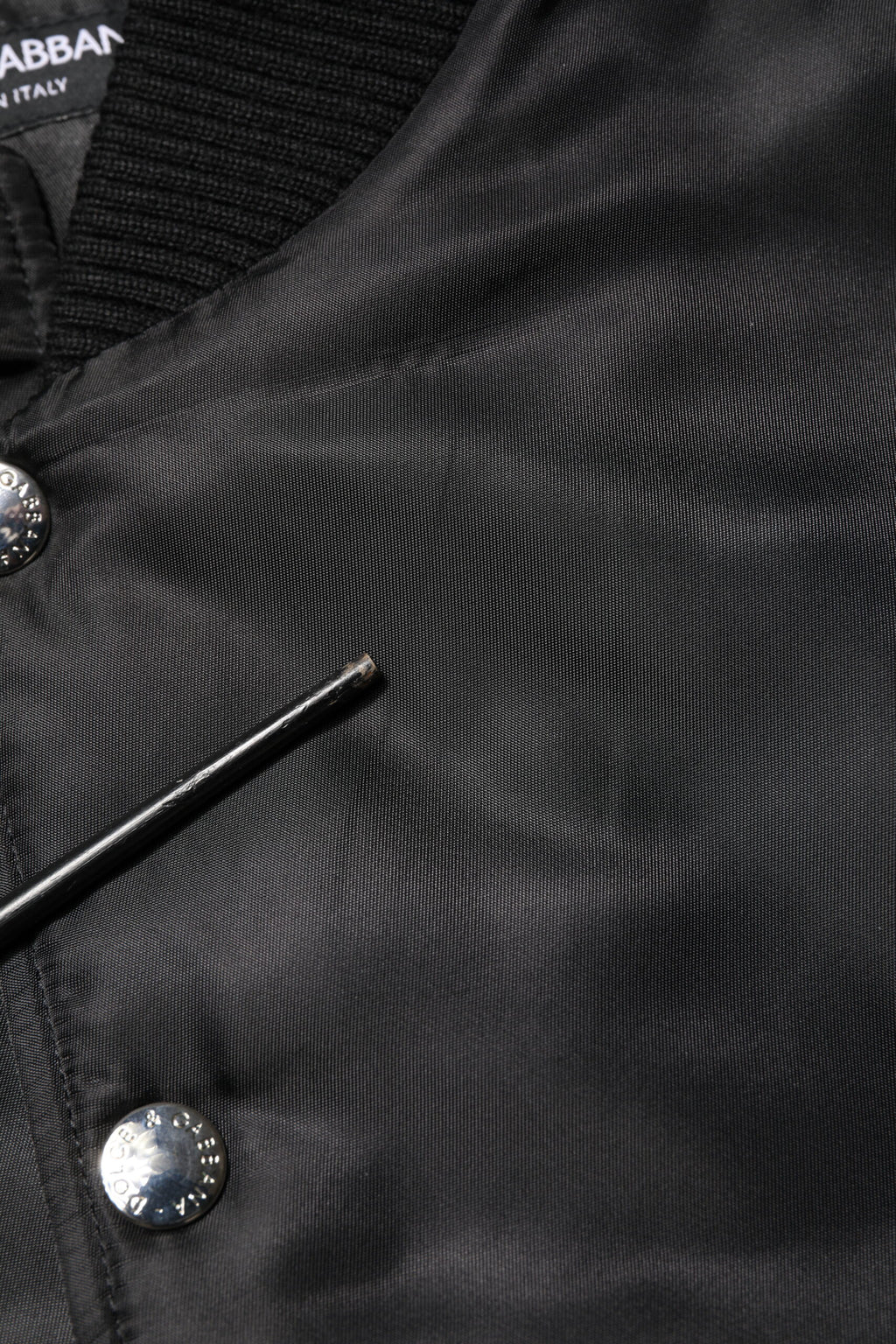 Black Polyester Logo Plaque Bomber Jacket