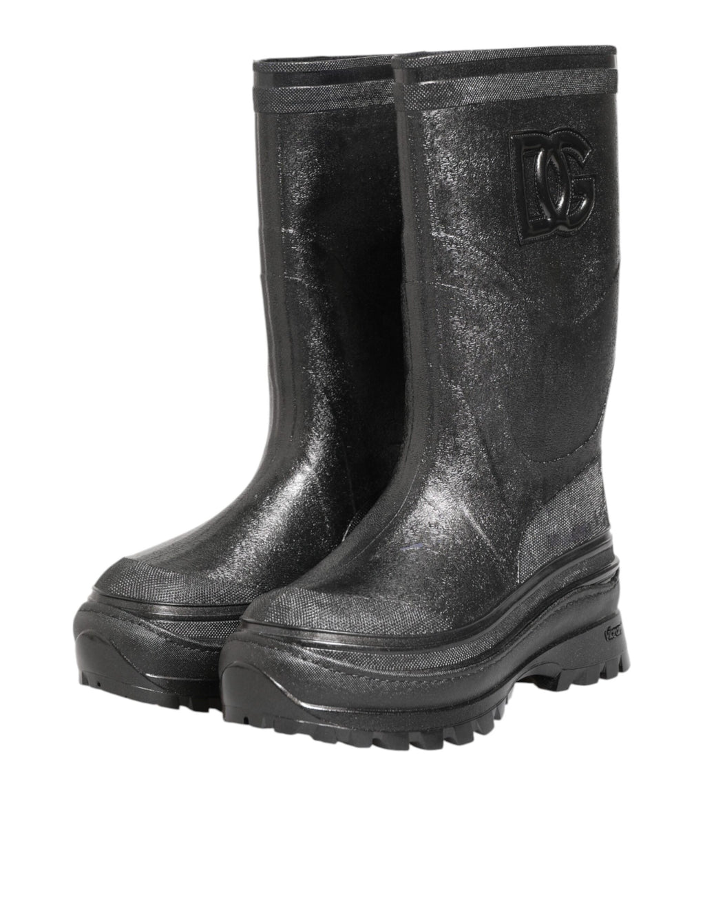 Metallic Gray Pull On Rain Boots Shoes