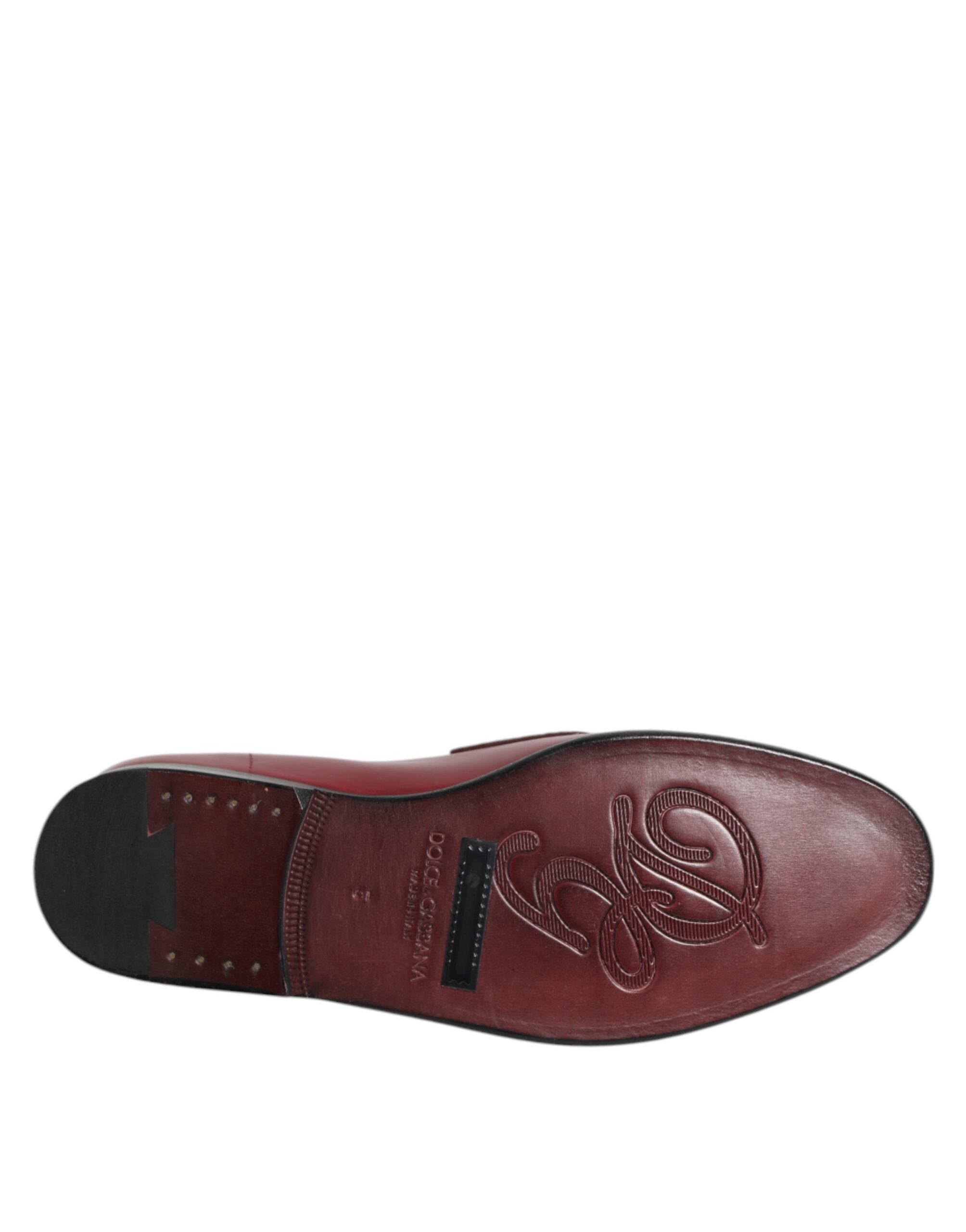Burgundy Leather Formal Slip On Shoes