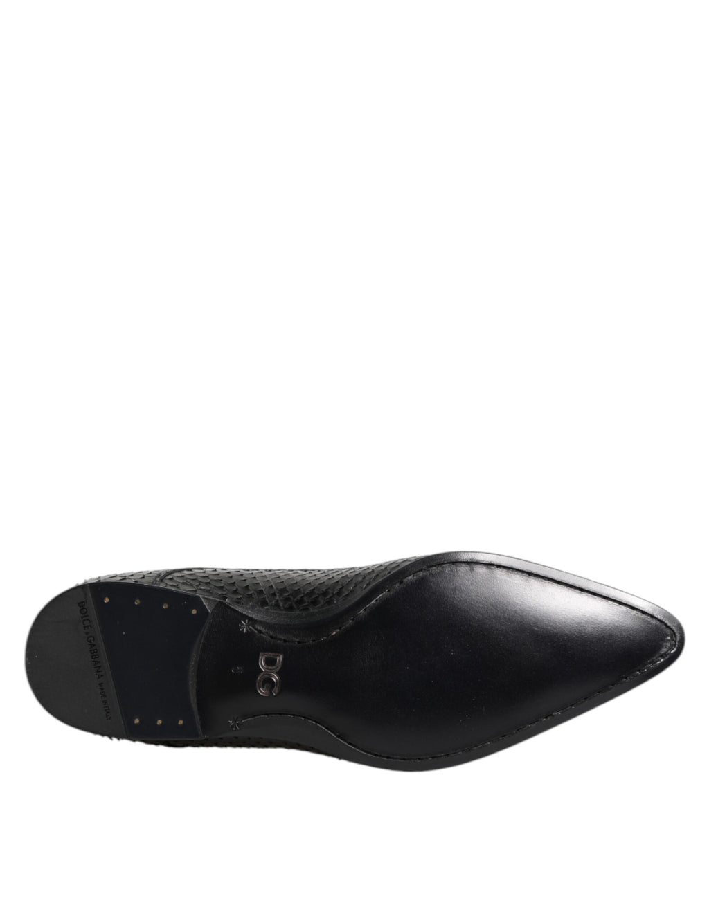 Dolce & Gabbana Black Exotic Leather Lace Up Derby Shoes