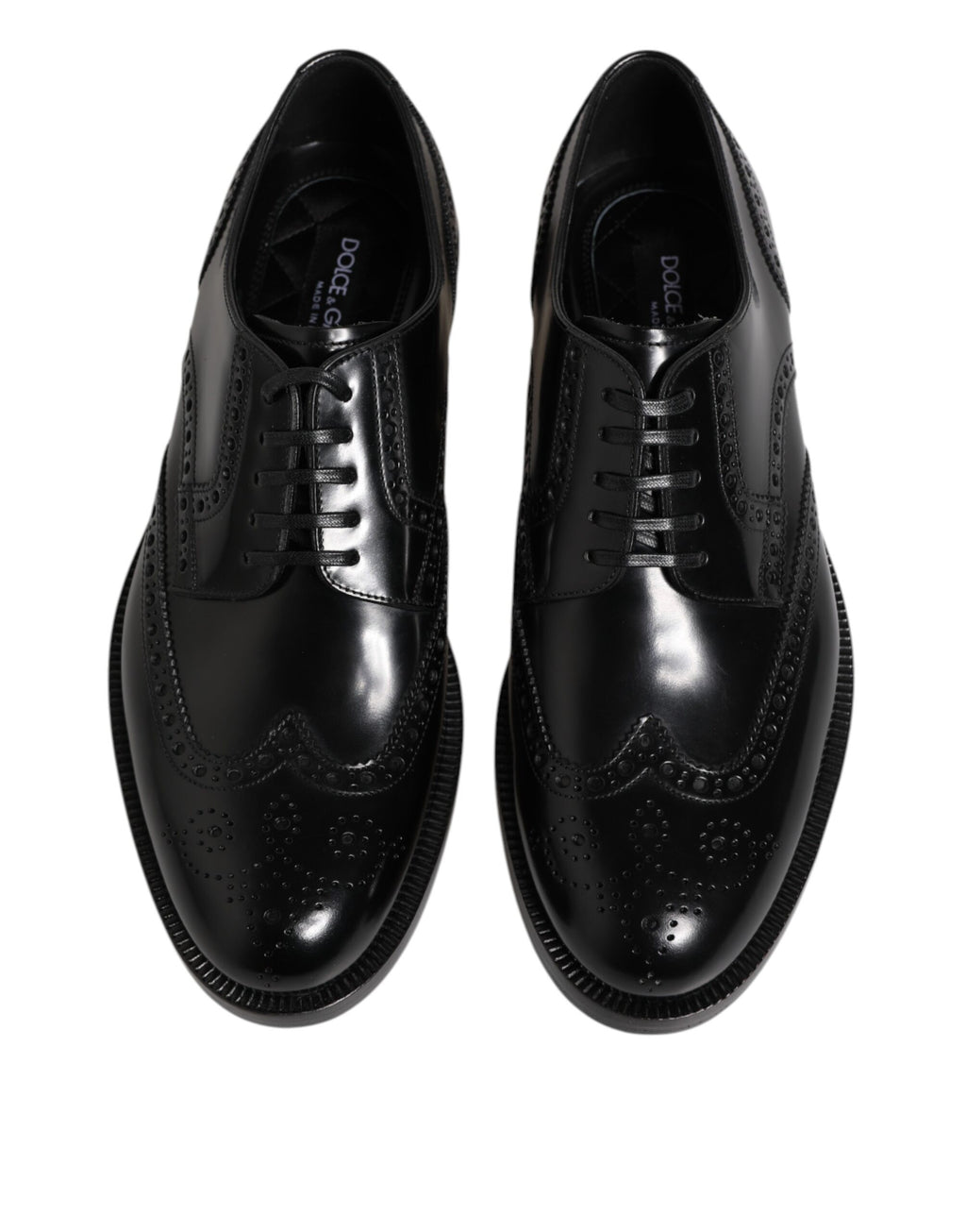 Black Leather Derby Wingtip Formal Shoes