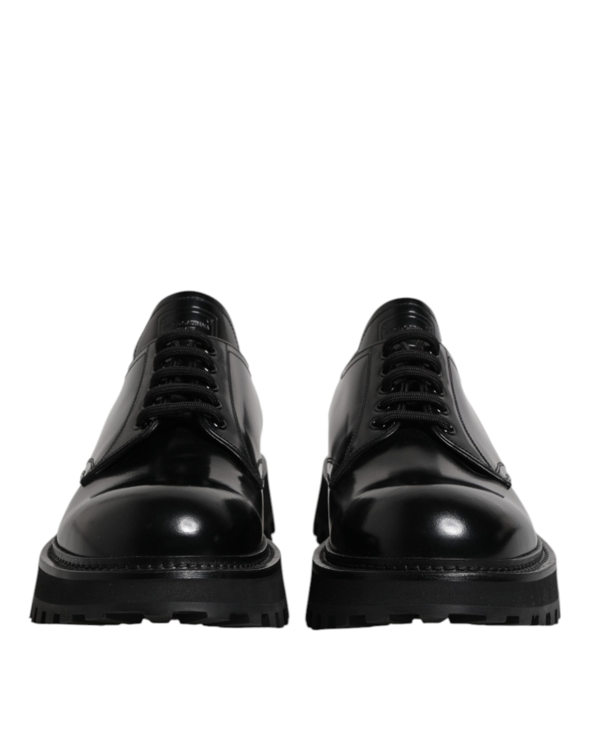 Black Leather Lace Up Trekking Dress Shoes