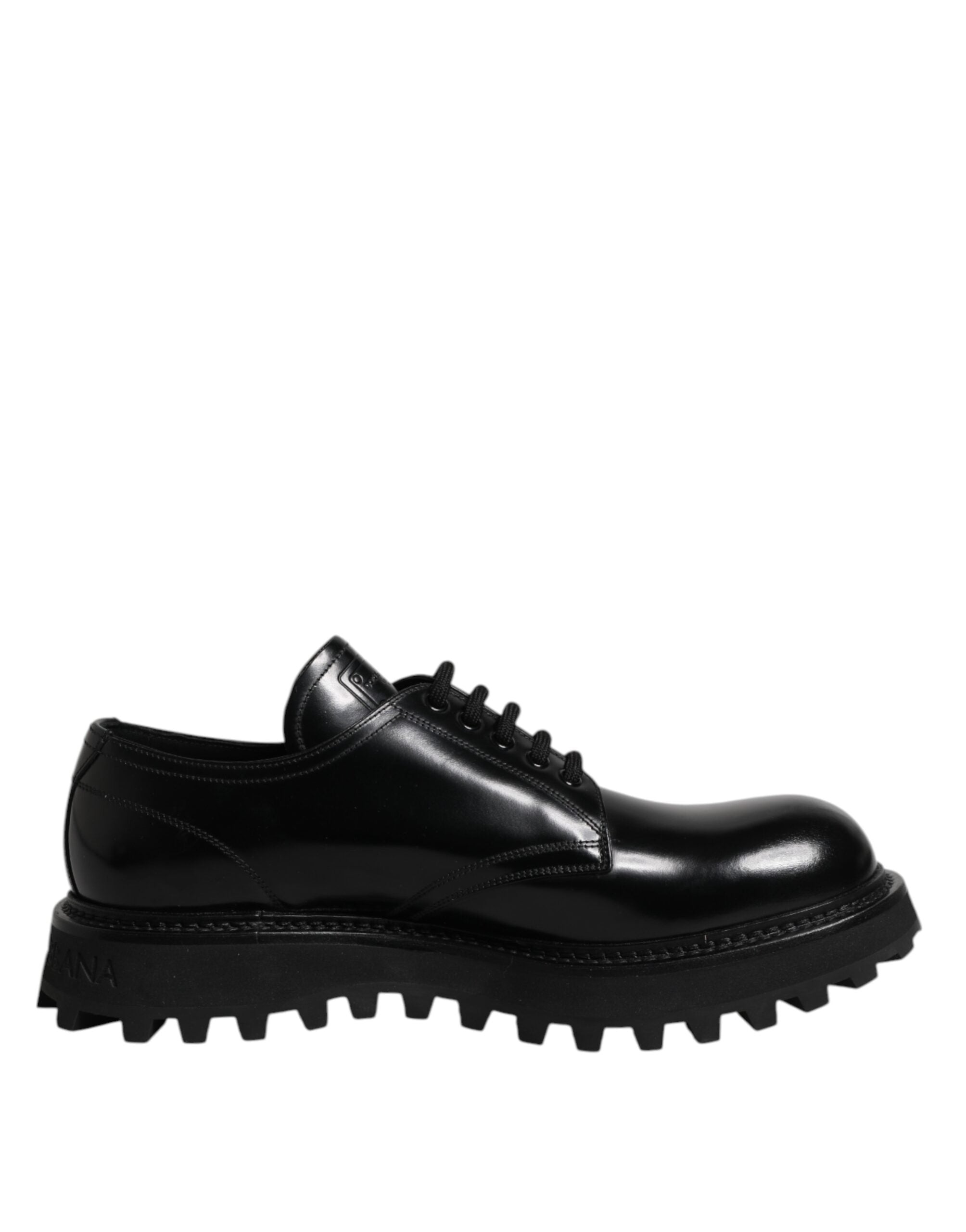 Black Leather Lace Up Trekking Dress Shoes