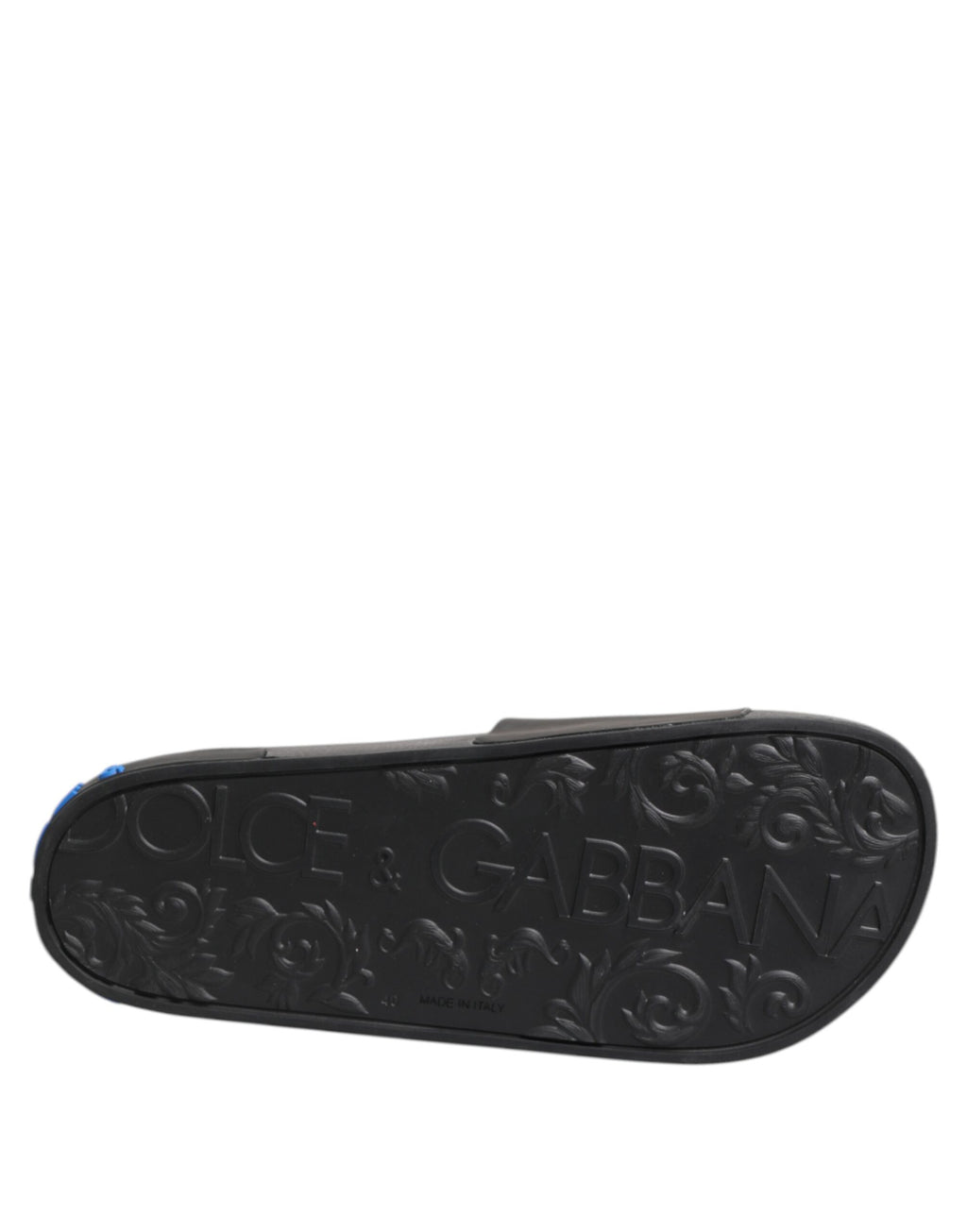 Black Leather Slides Flats Beachwear Shoes