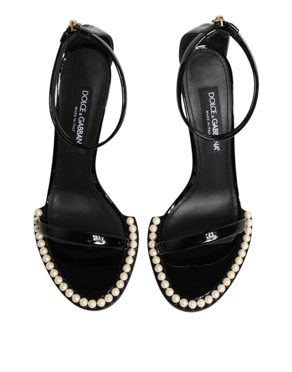 Black KEIRA Pearl Embellished Sandals Shoes