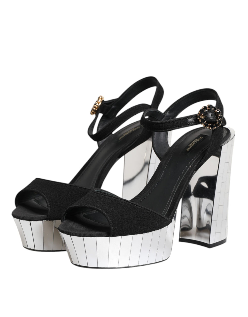 Black Crystal Ankle Strap Keira Sandal Shoes