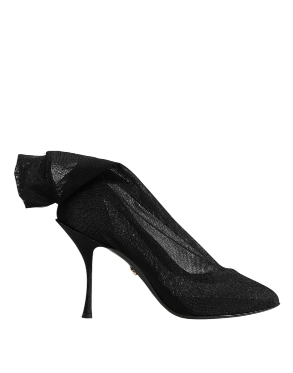 Black Silk Stretch Mesh Sock Boots Shoes