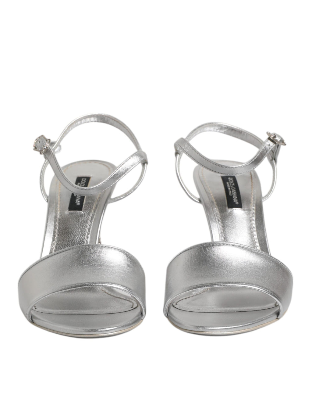 Silver Leather DG Heels Keira Sandals Shoes