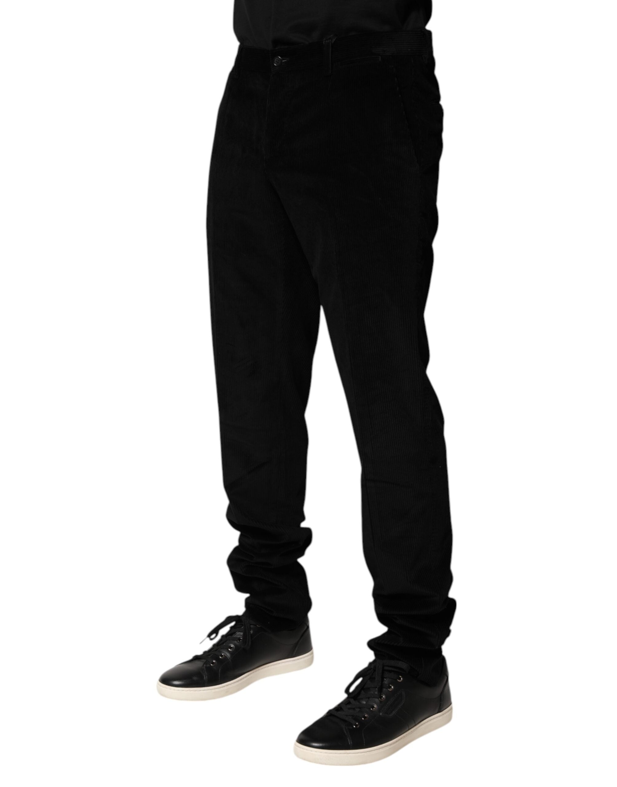 Black Cotton Men Dress Formal Trouser Pants