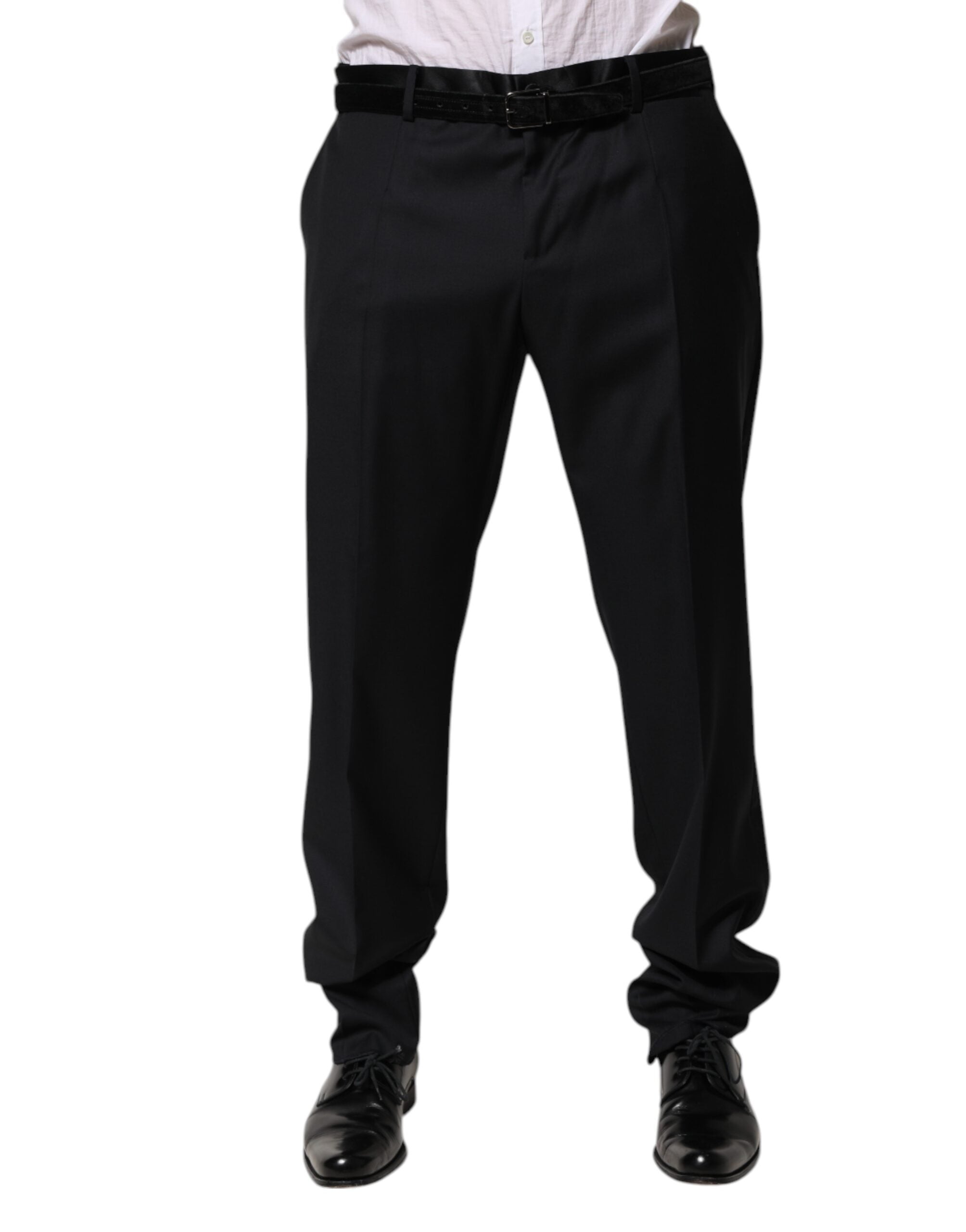 Black Wool Men Formal Dress Trouser Pants