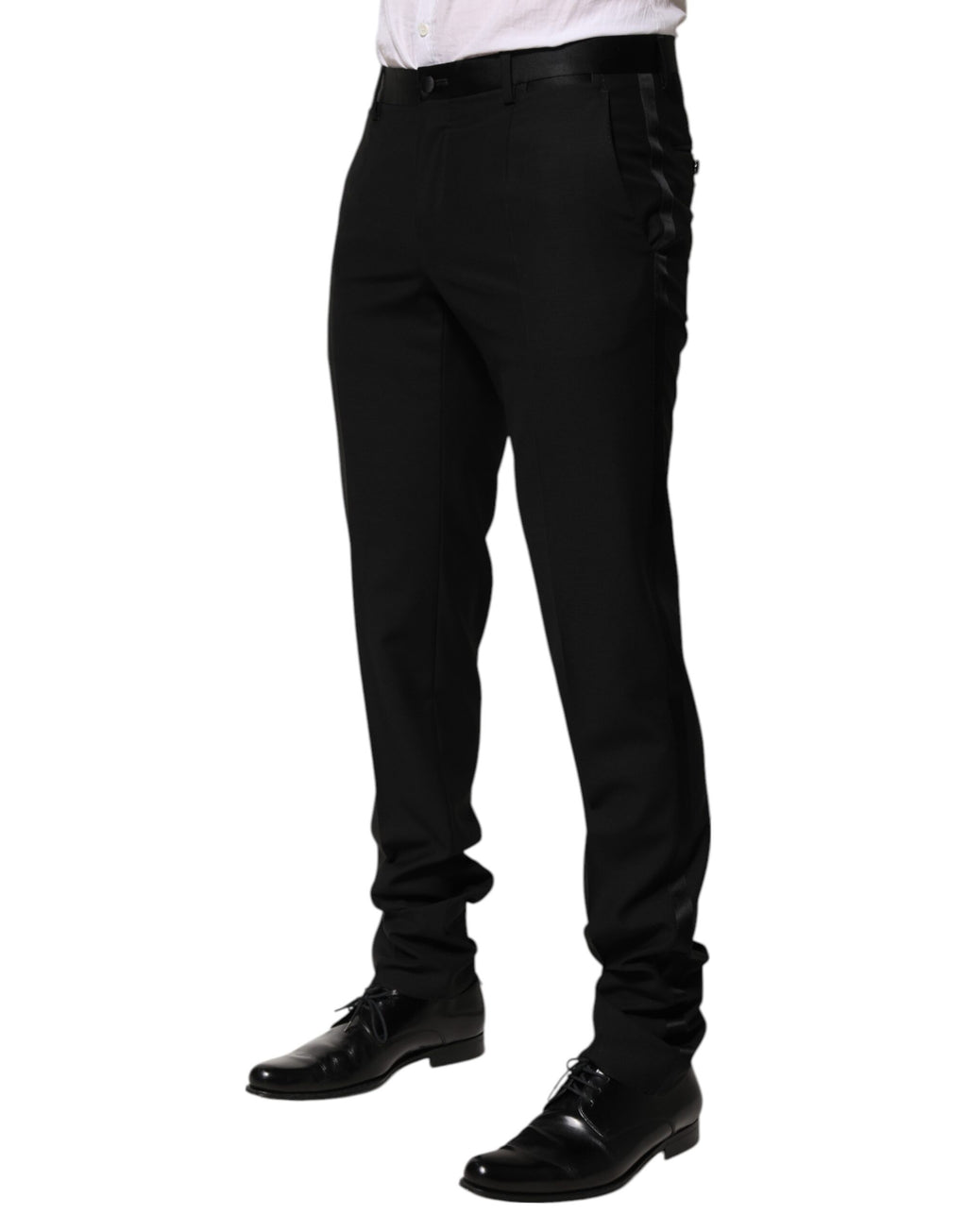 Black Wool Tapered Formal Men Dress Pants