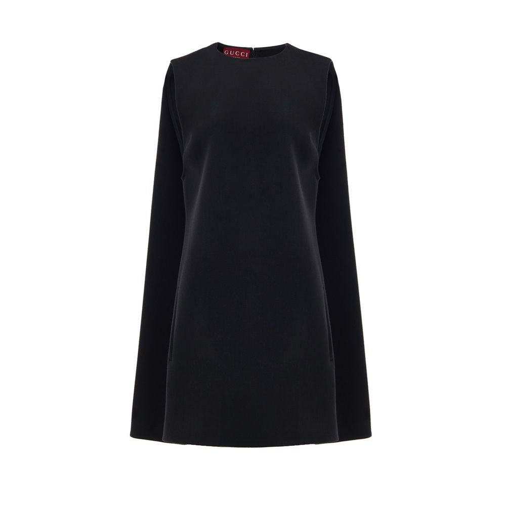 Black Wool Casual Dress