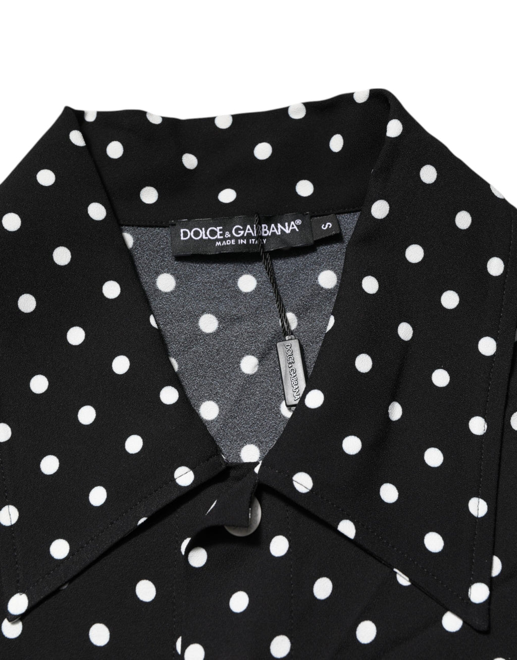 Black Polka Dot Short Sleeves Collared Polo T-shirt
