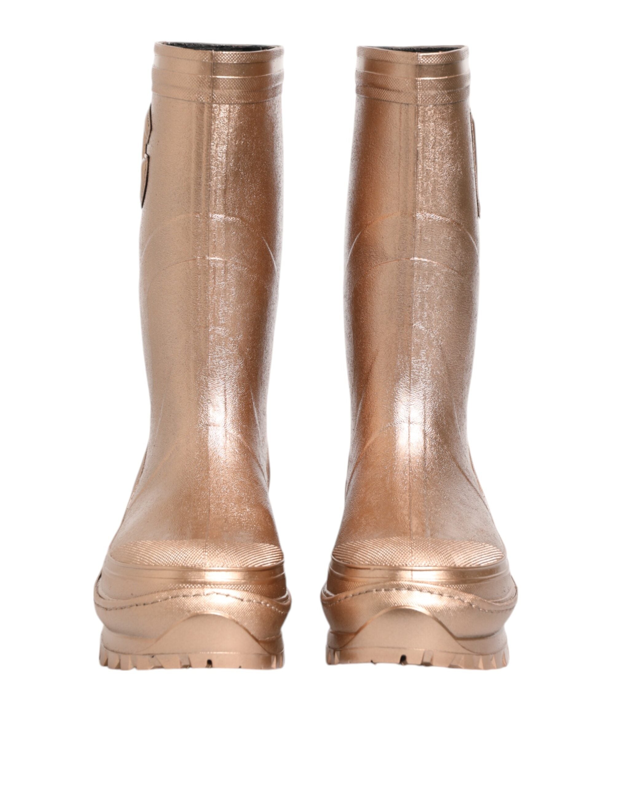 Rose Gold Rubber Pull On Rain Boots  Shoes